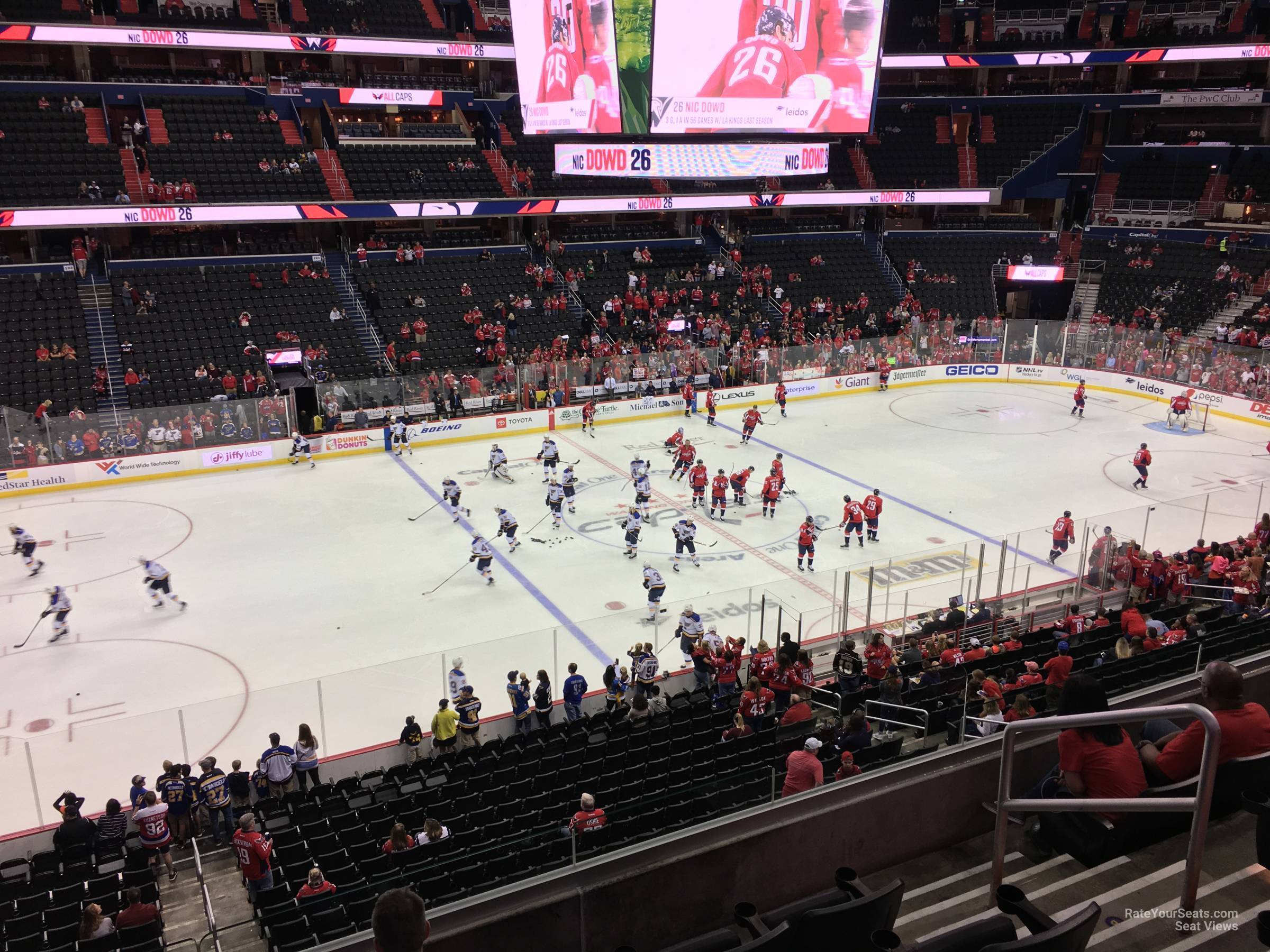 section 213, row e seat view  for hockey - capital one arena