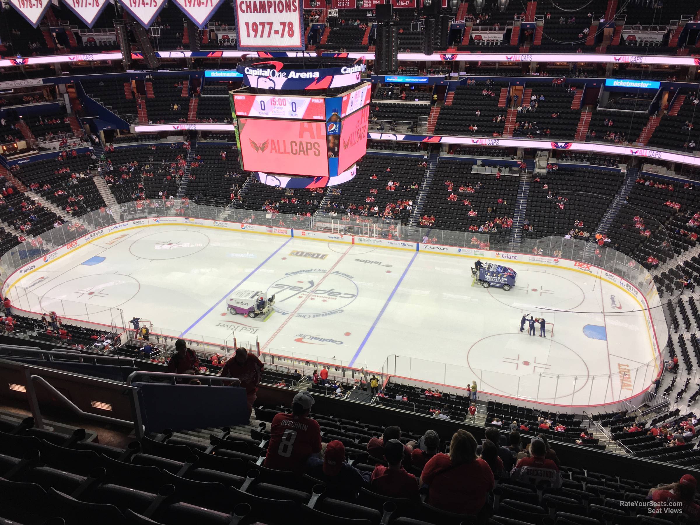 section 402, row m seat view  for hockey - capital one arena