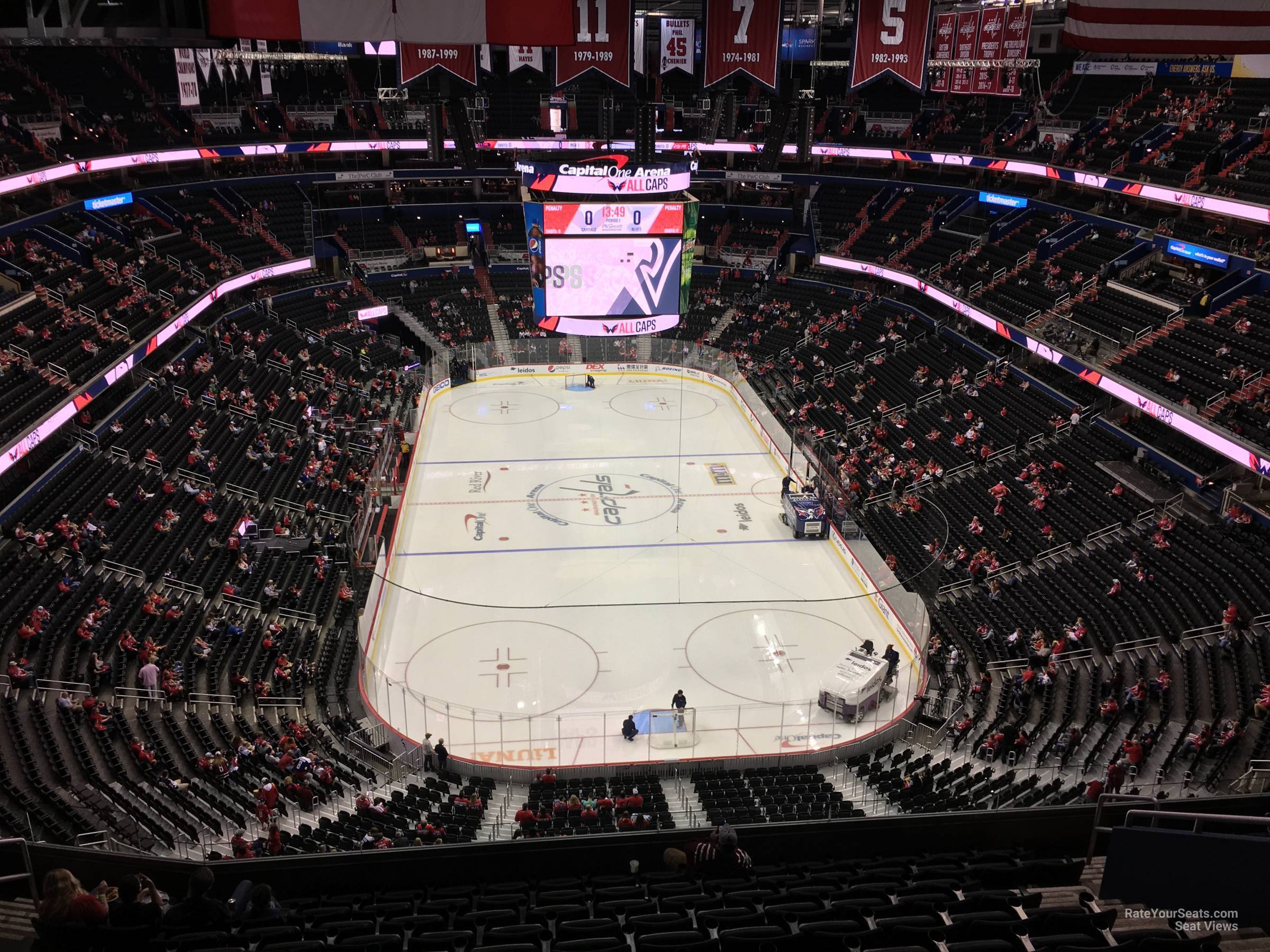 section 408, row m seat view  for hockey - capital one arena