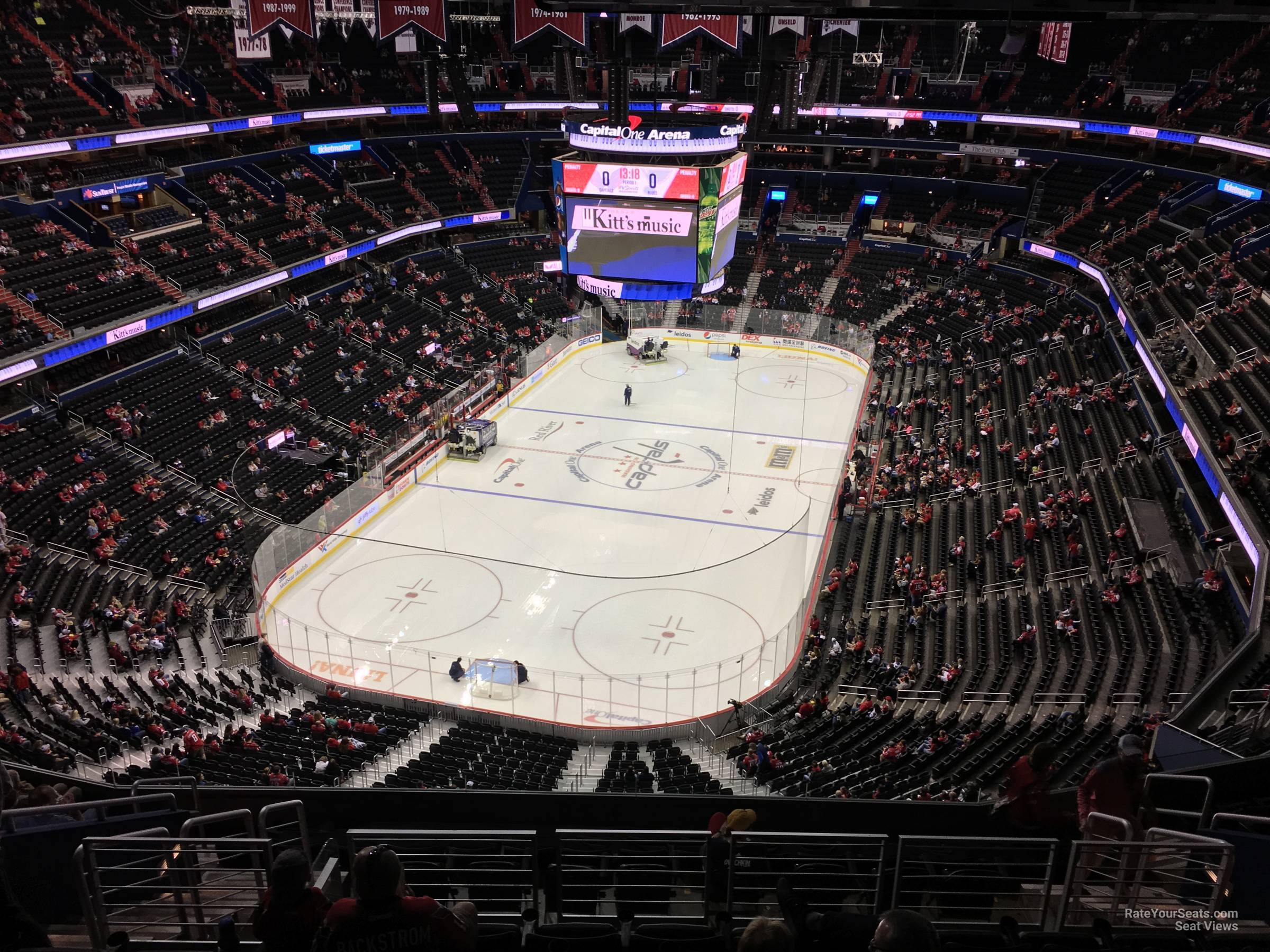 section 410, row m seat view  for hockey - capital one arena