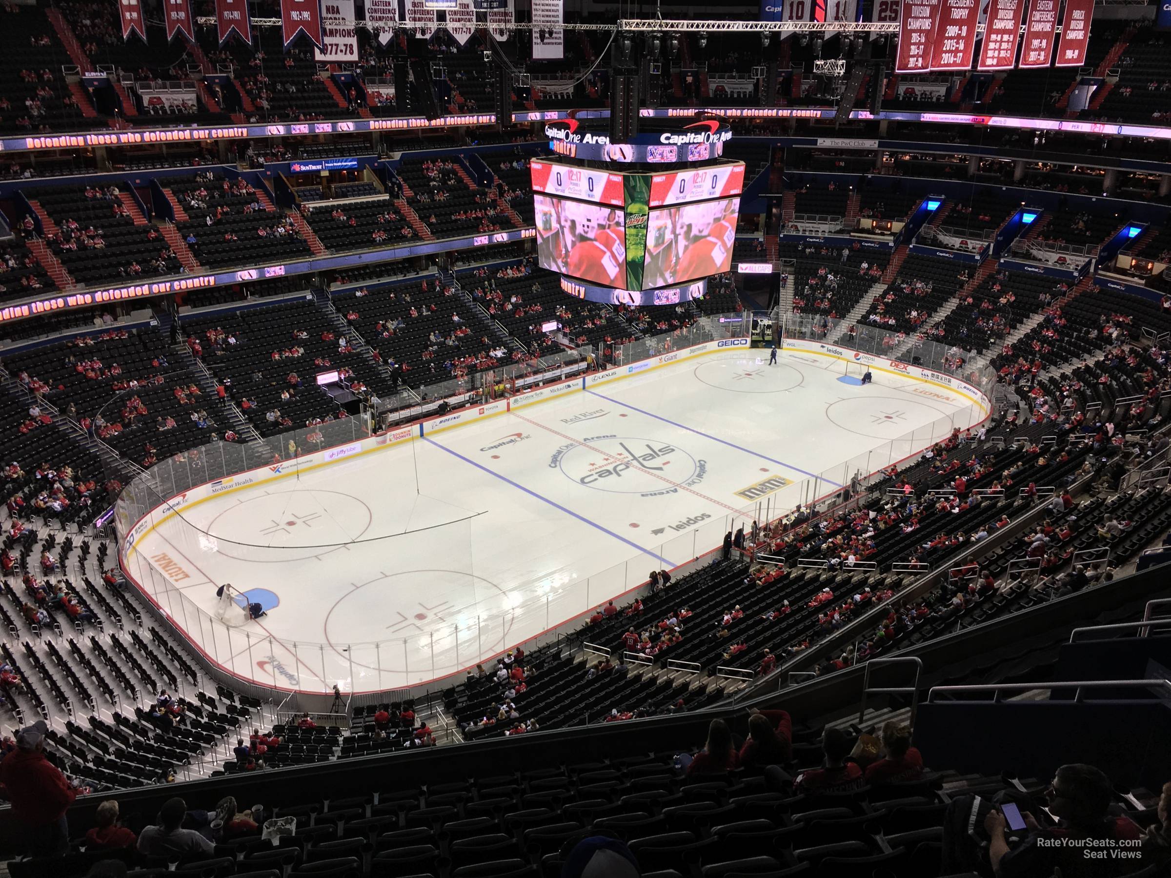 section 413, row m seat view  for hockey - capital one arena