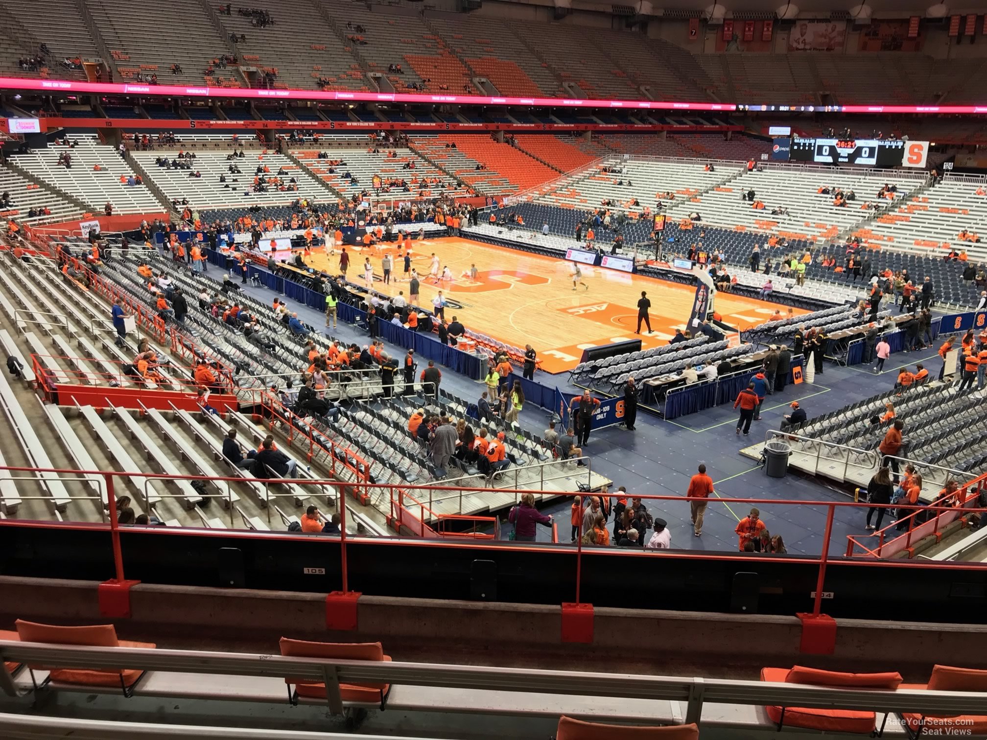 section 208, row f seat view  for basketball - carrier dome