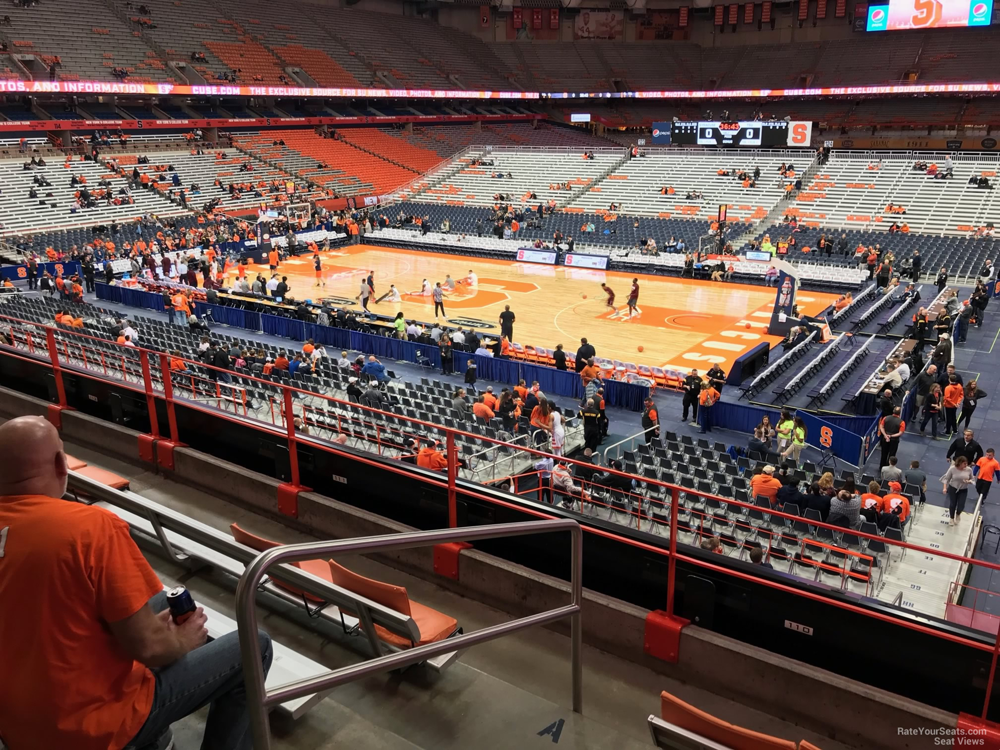 section 210, row f seat view  for basketball - carrier dome