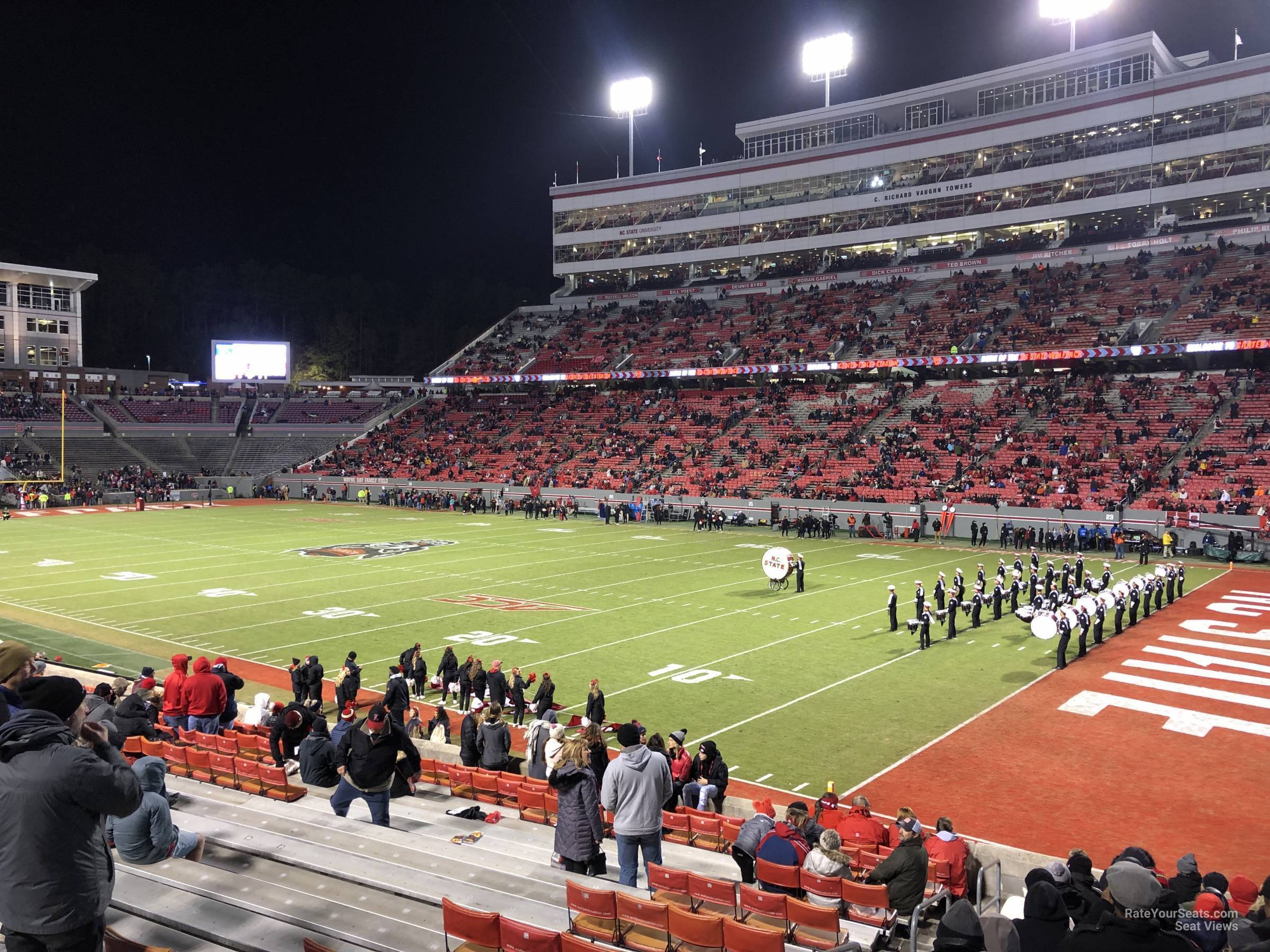 section 1, row u seat view  for football - carter-finley stadium