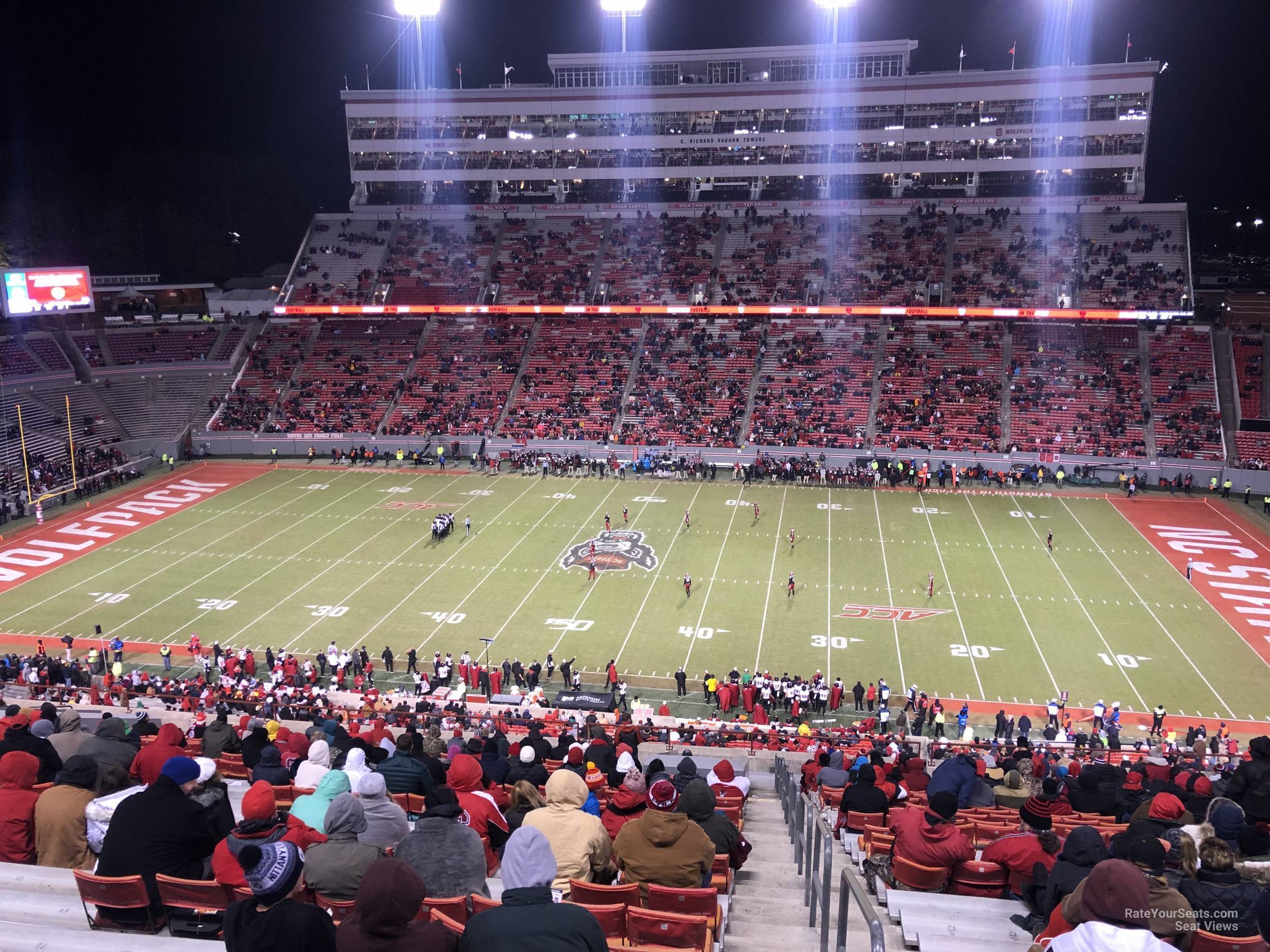 section 11, row ff seat view for football - carter-finley stadium