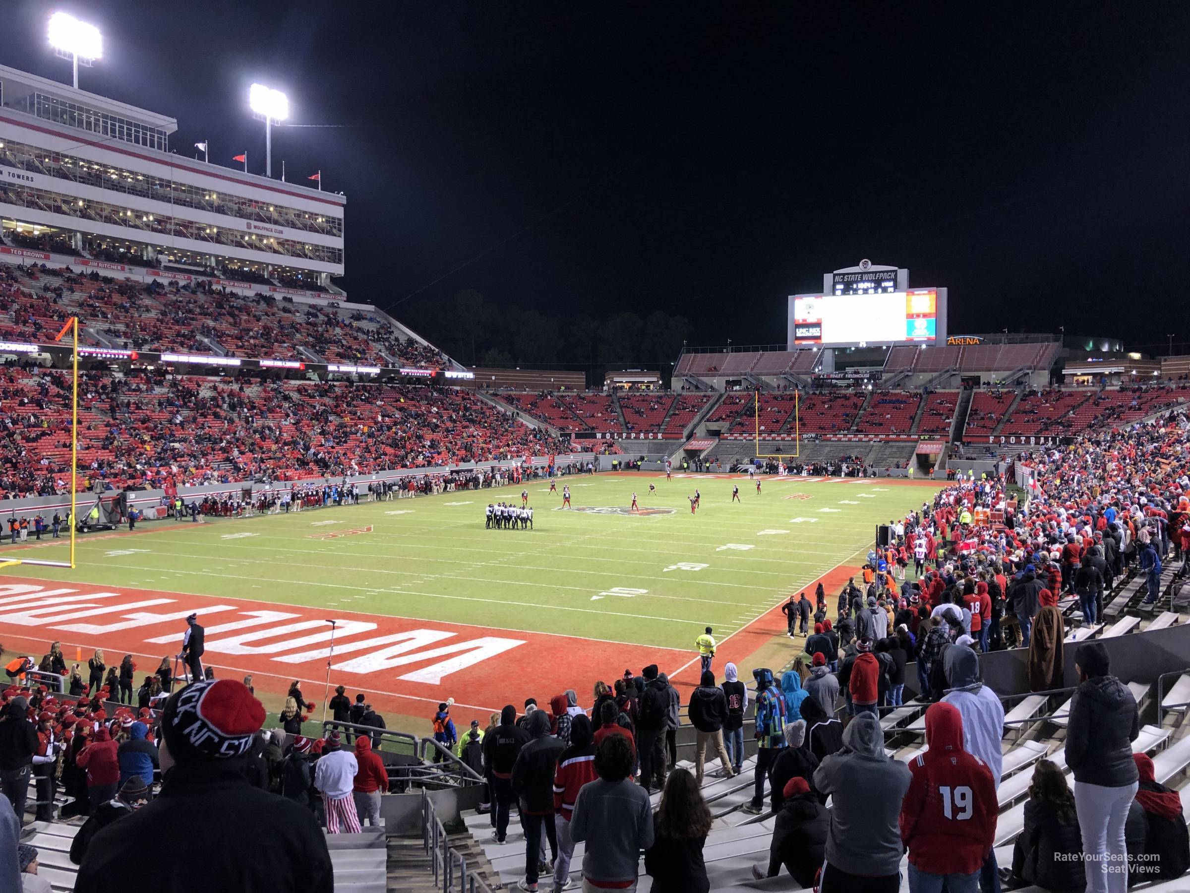 section 112, row cc seat view  for football - carter-finley stadium