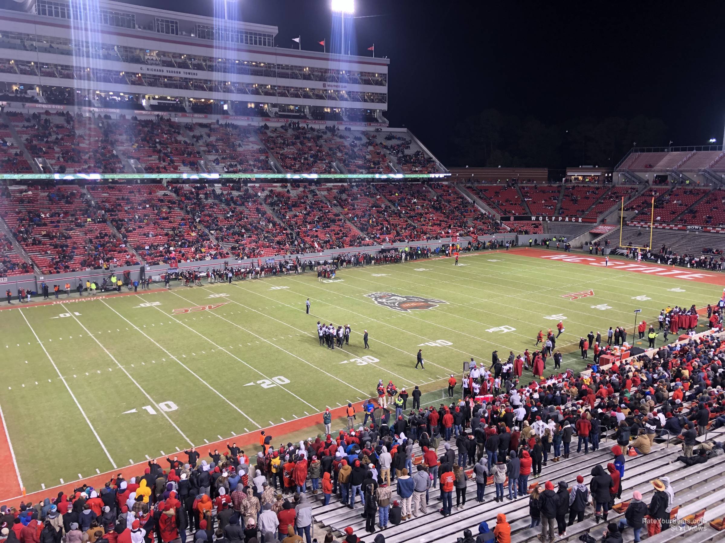 section 15, row a seat view  for football - carter-finley stadium