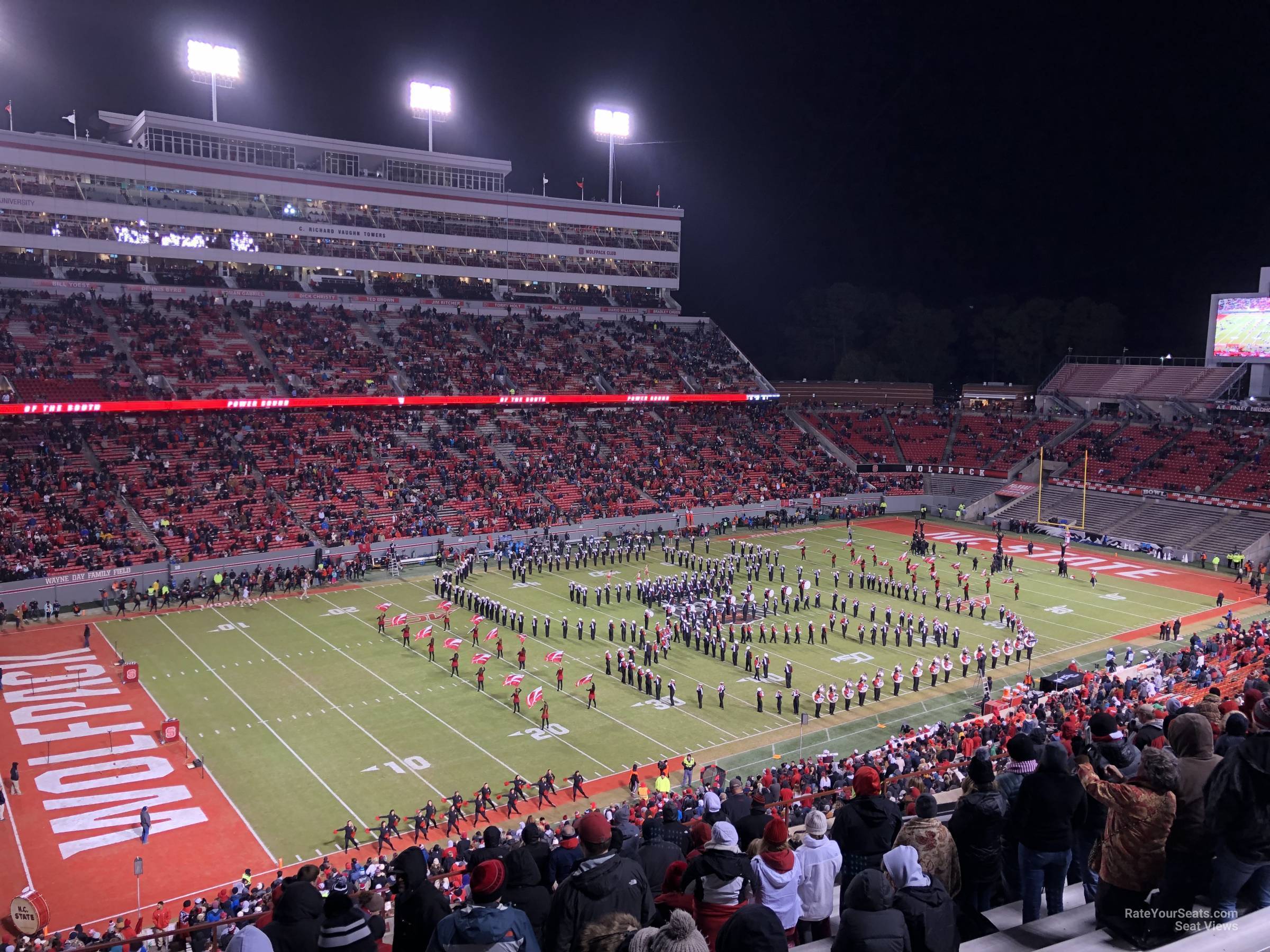 section 15, row q seat view  for football - carter-finley stadium