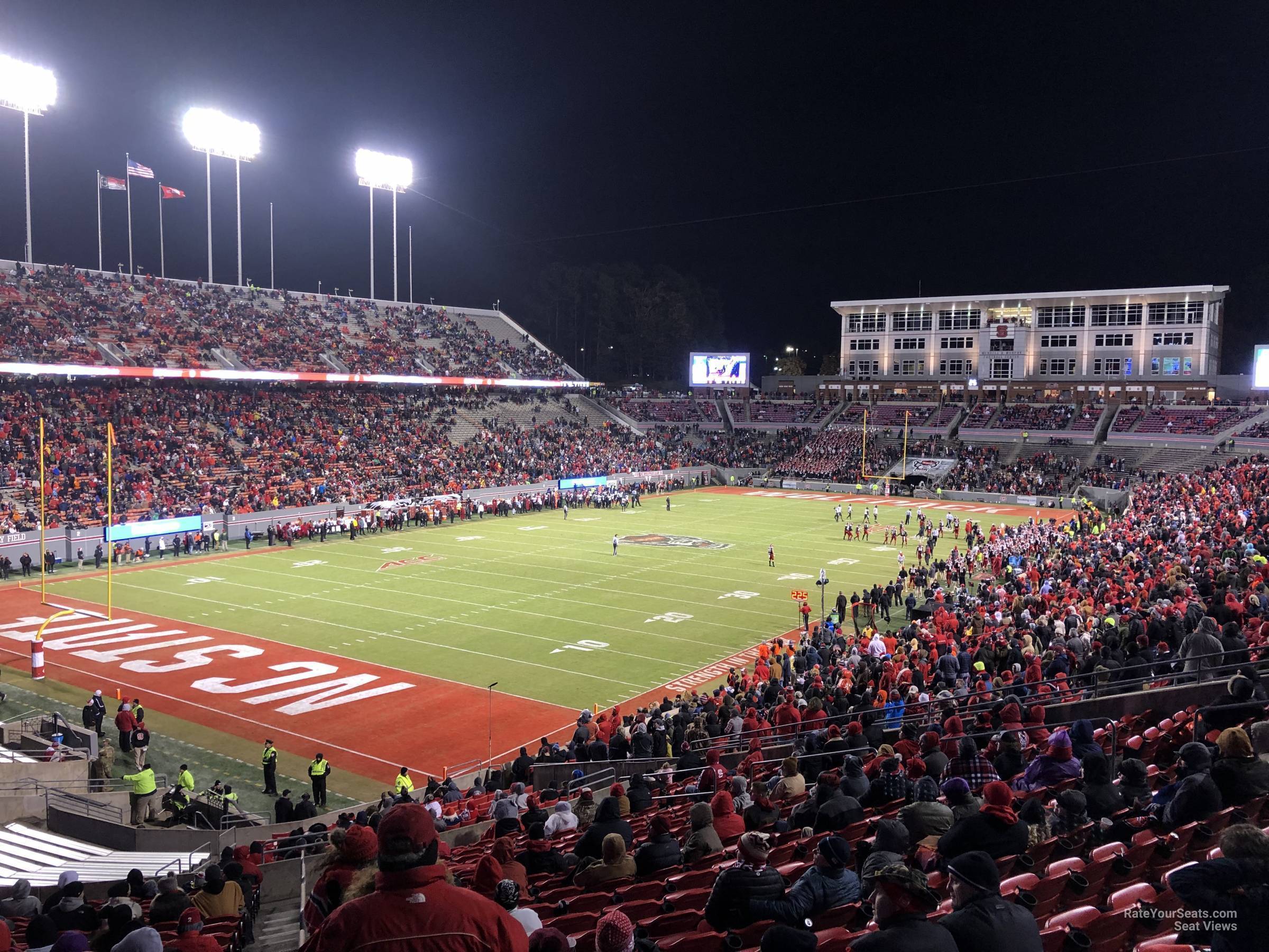 section 217, row u seat view  for football - carter-finley stadium