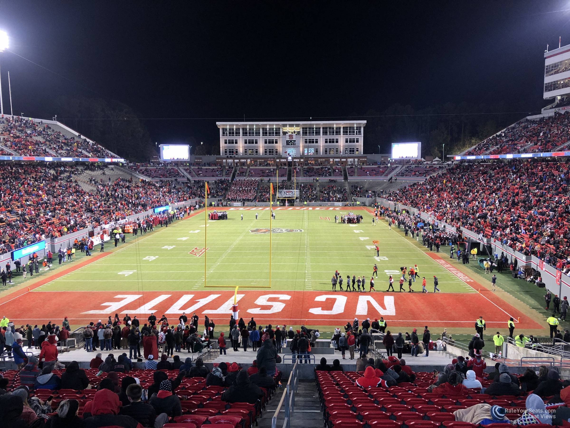 section 221, row u seat view  for football - carter-finley stadium