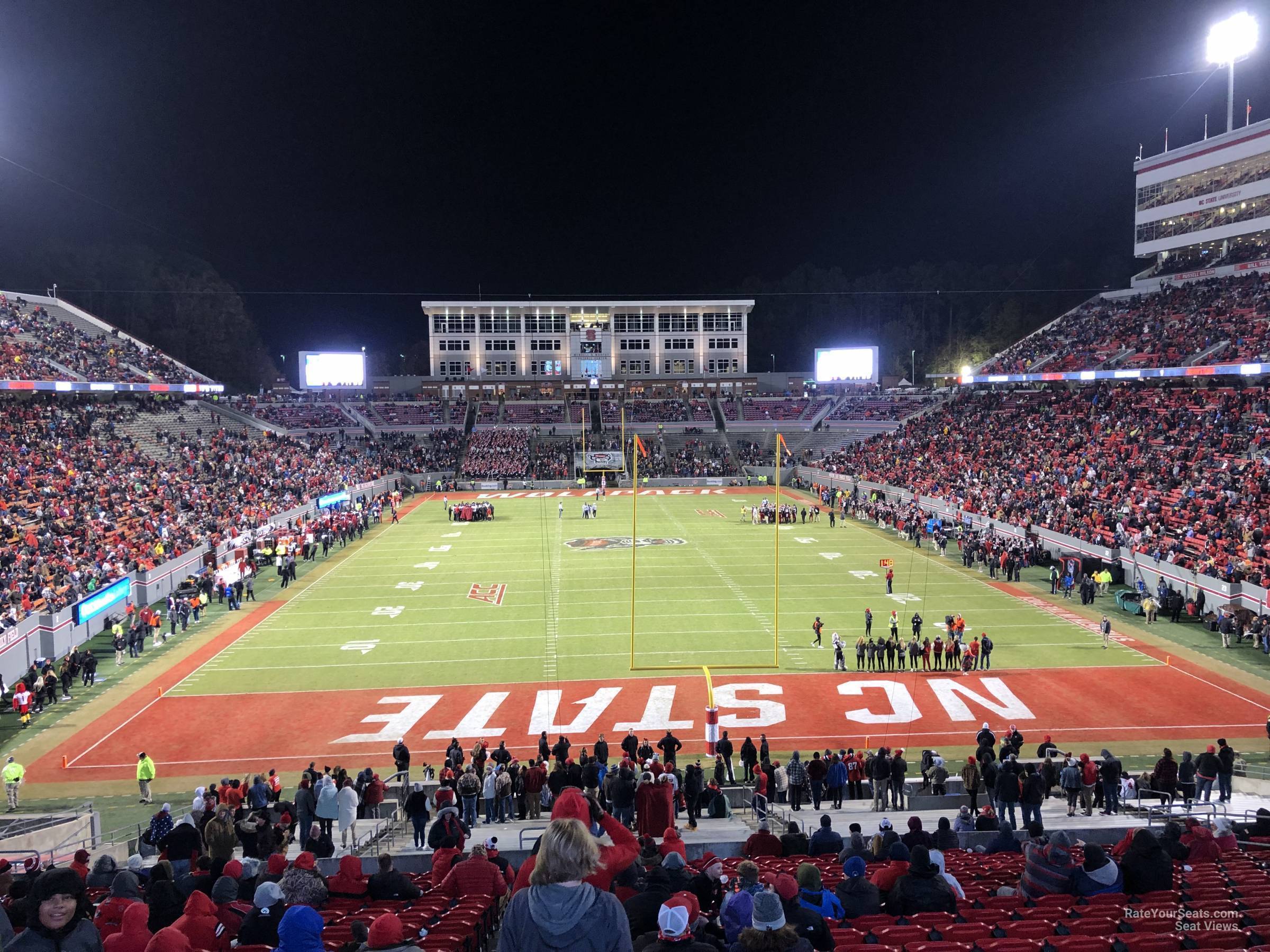 section 222, row u seat view  - carter-finley stadium