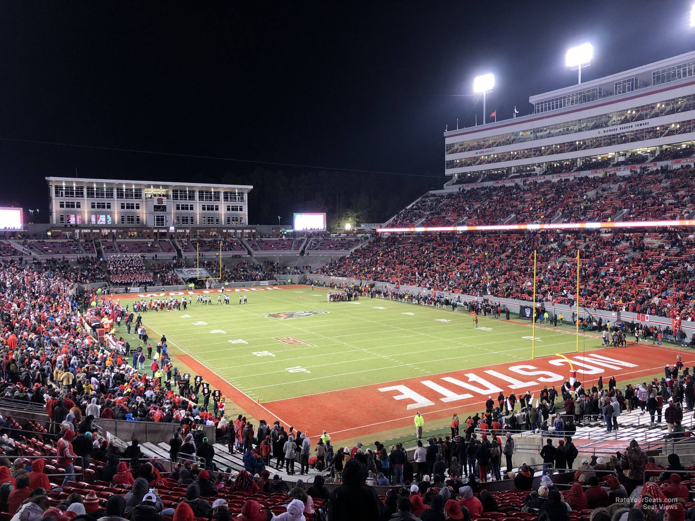 section 225, row u seat view  for football - carter-finley stadium
