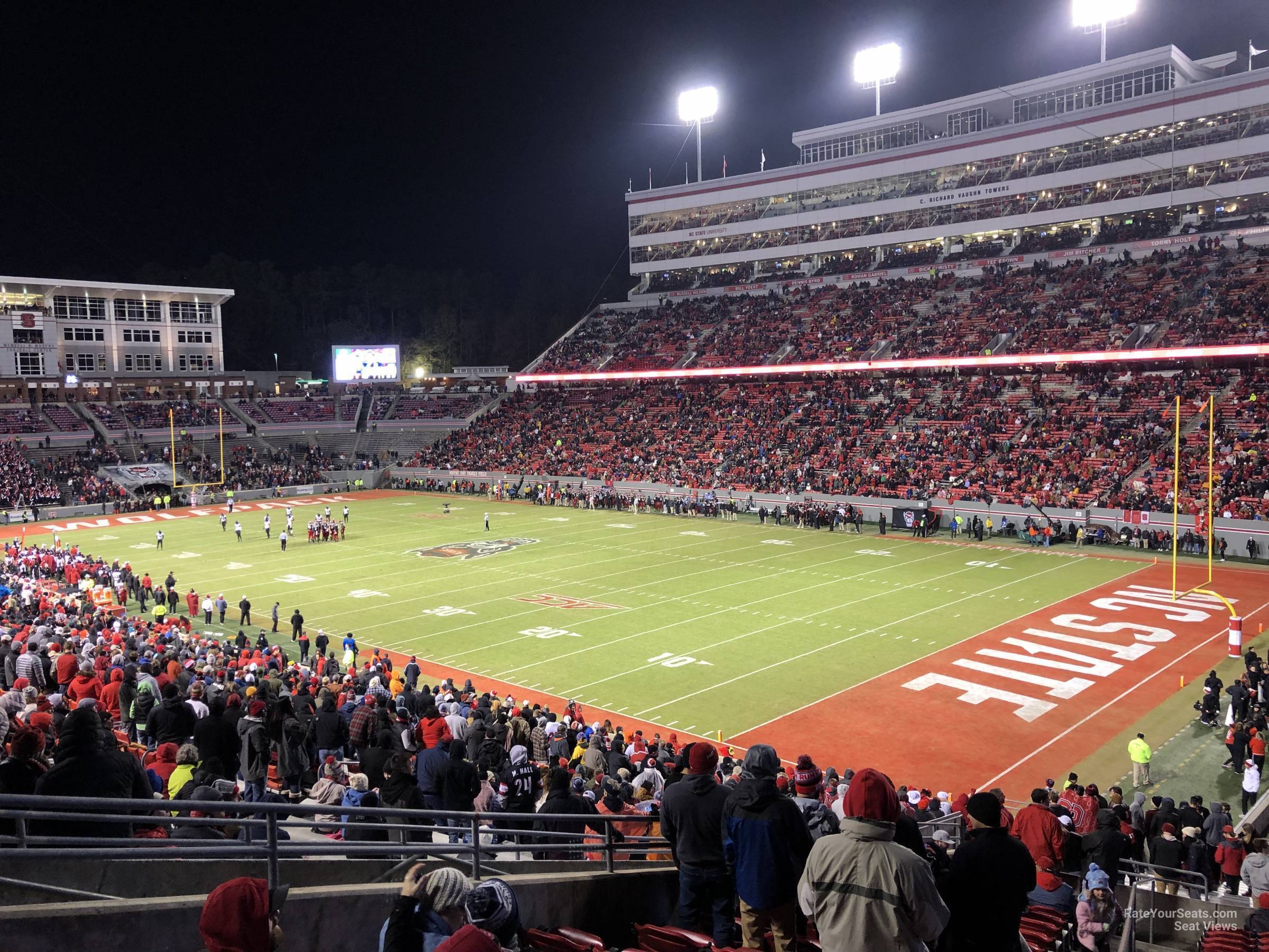 section 227, row u seat view  for football - carter-finley stadium