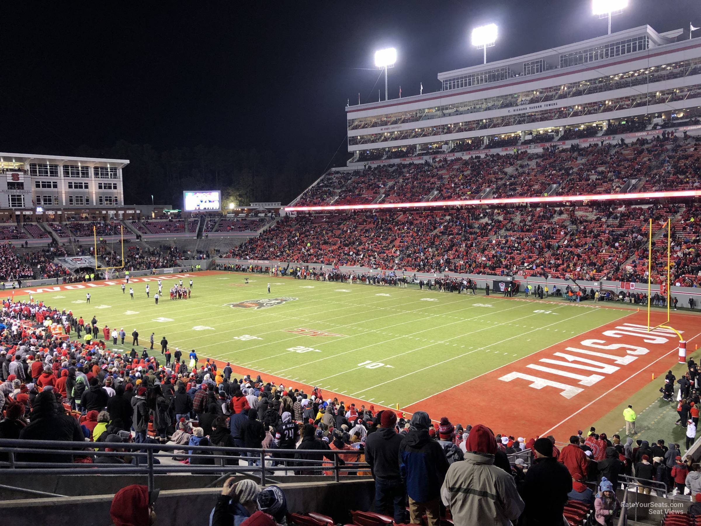 section 227, row u seat view  - carter-finley stadium