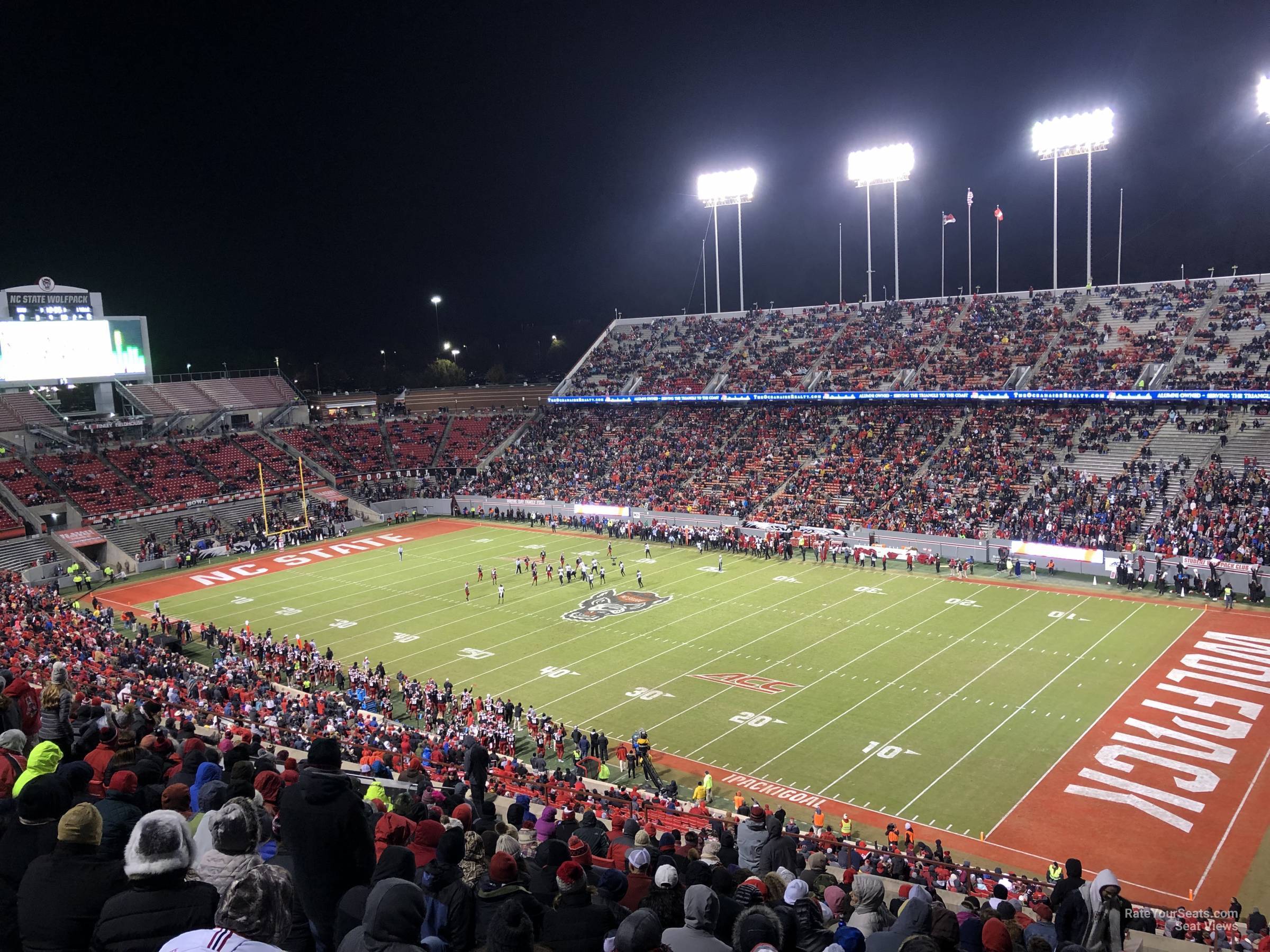 section 25, row z seat view  for football - carter-finley stadium