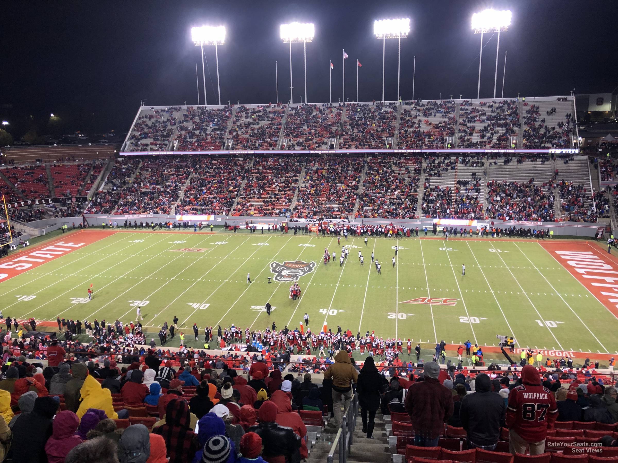 section 27, row z seat view  for football - carter-finley stadium