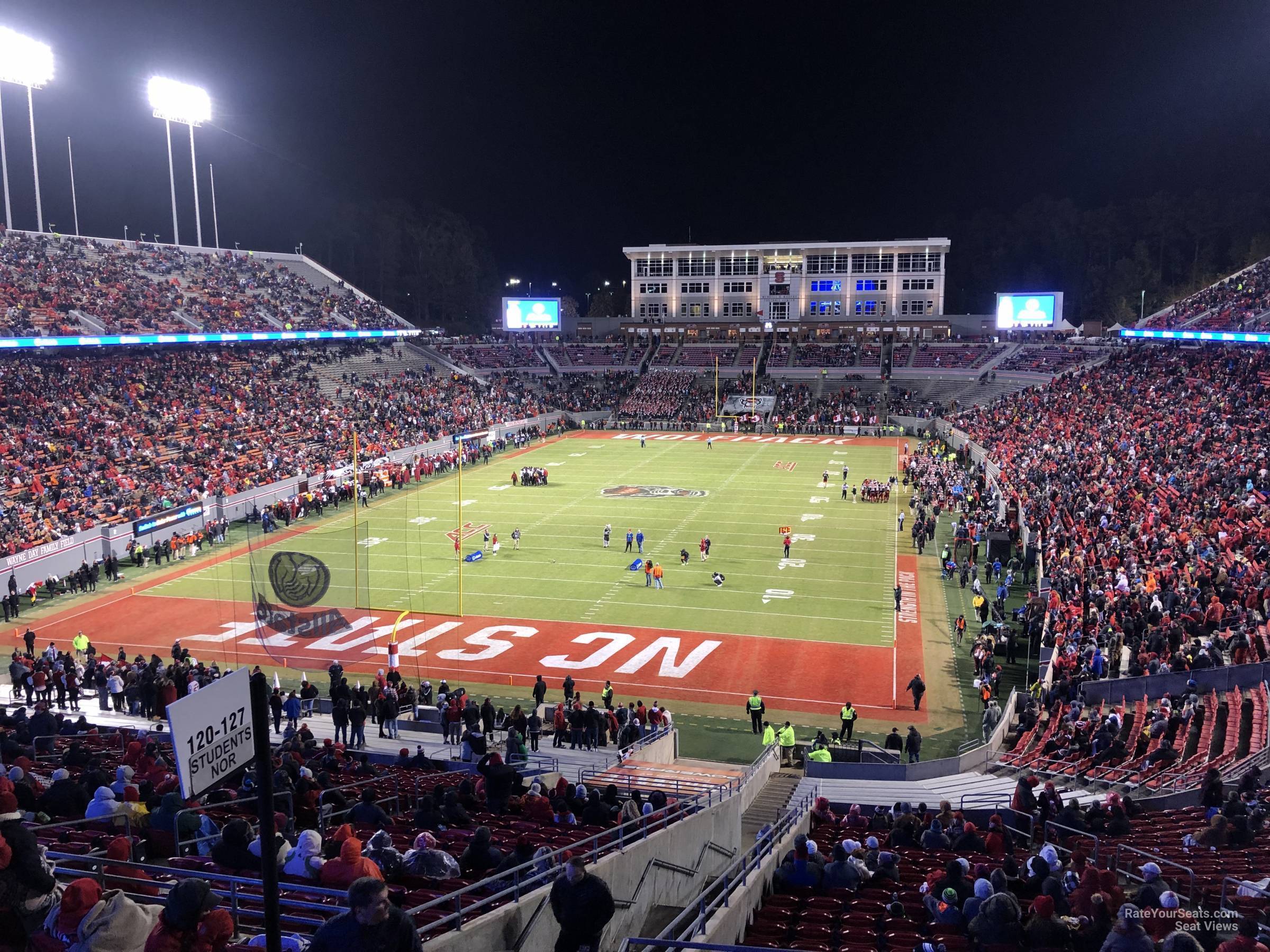 section 320, row a seat view  for football - carter-finley stadium