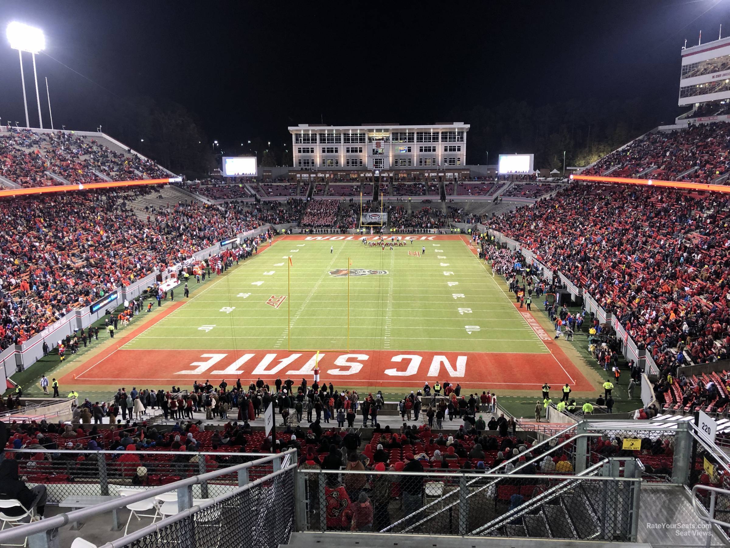 section 322, row l seat view  for football - carter-finley stadium