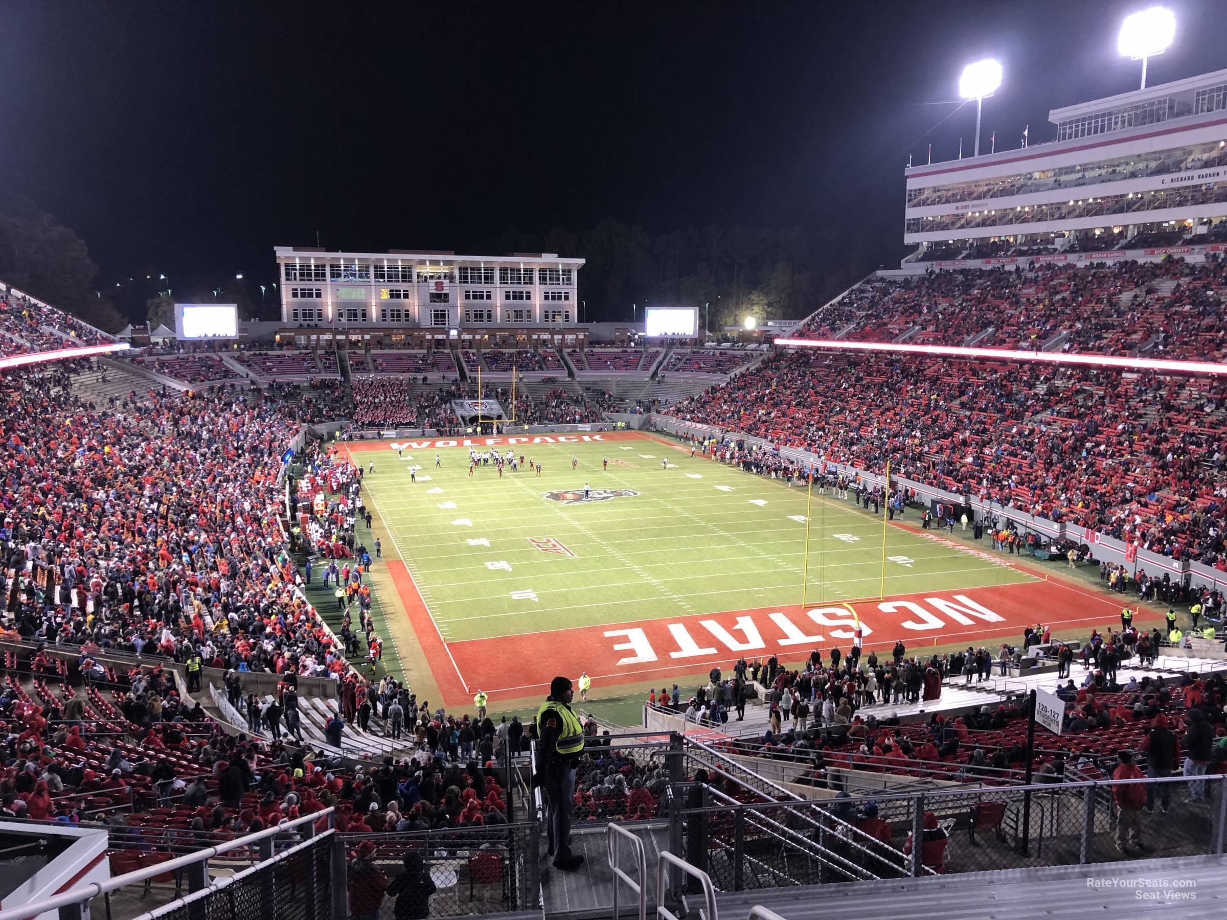 section 326, row l seat view  for football - carter-finley stadium