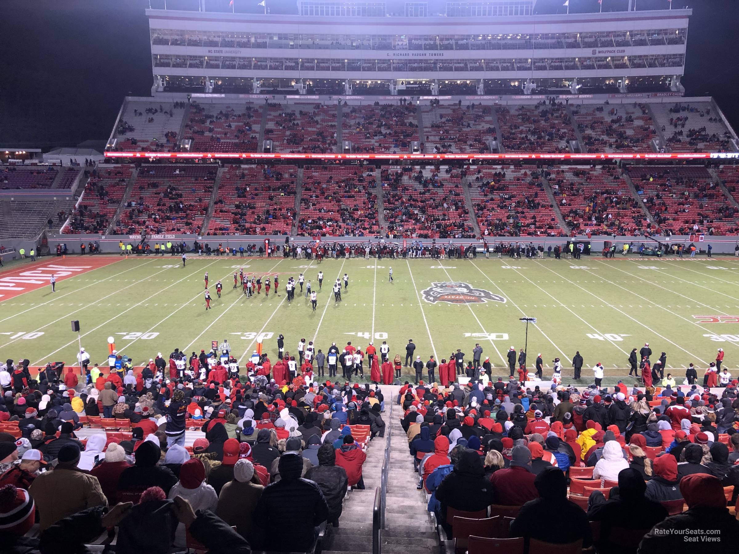 section 5, row oo seat view  for football - carter-finley stadium