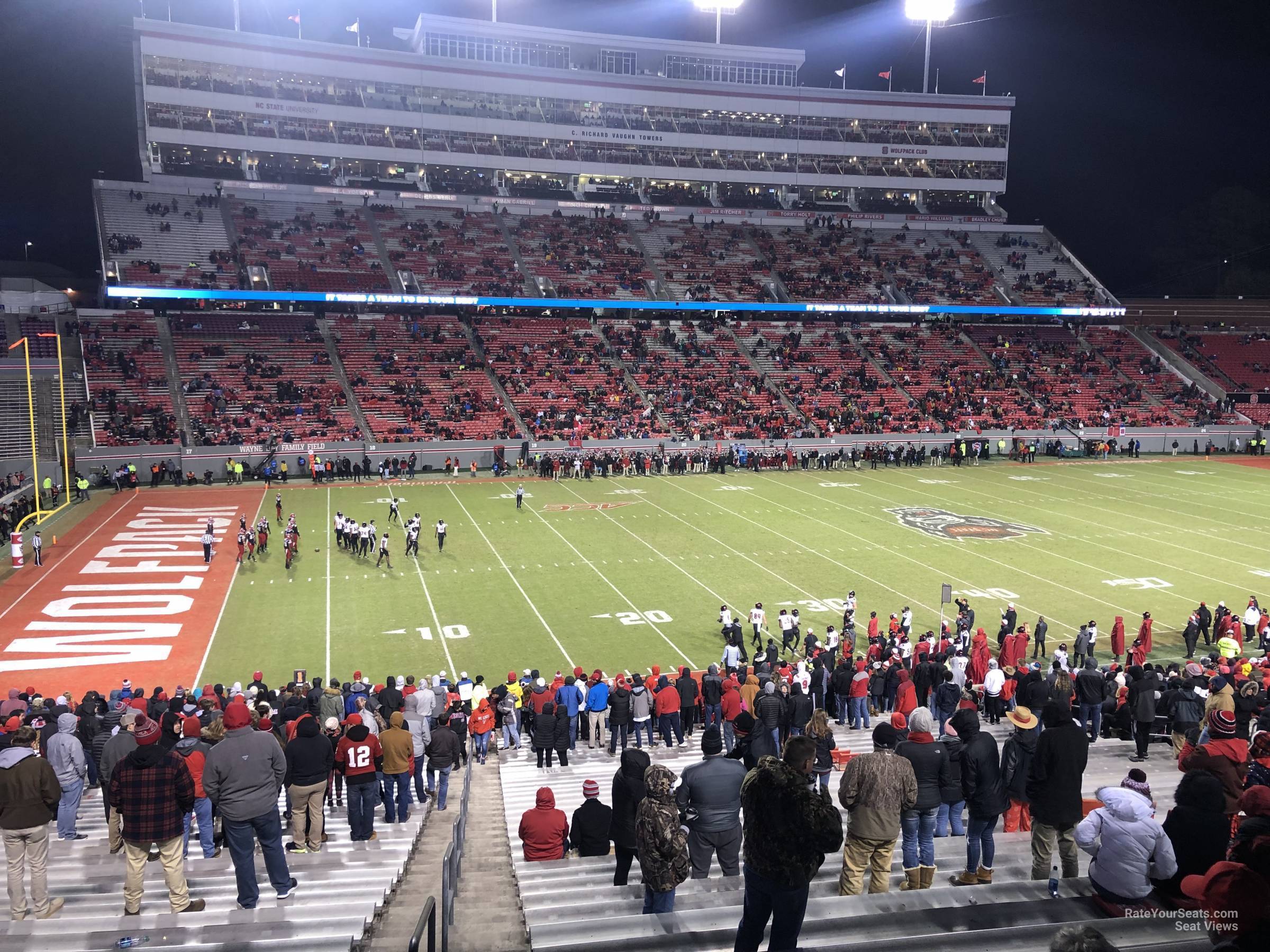 section 7, row oo seat view  for football - carter-finley stadium