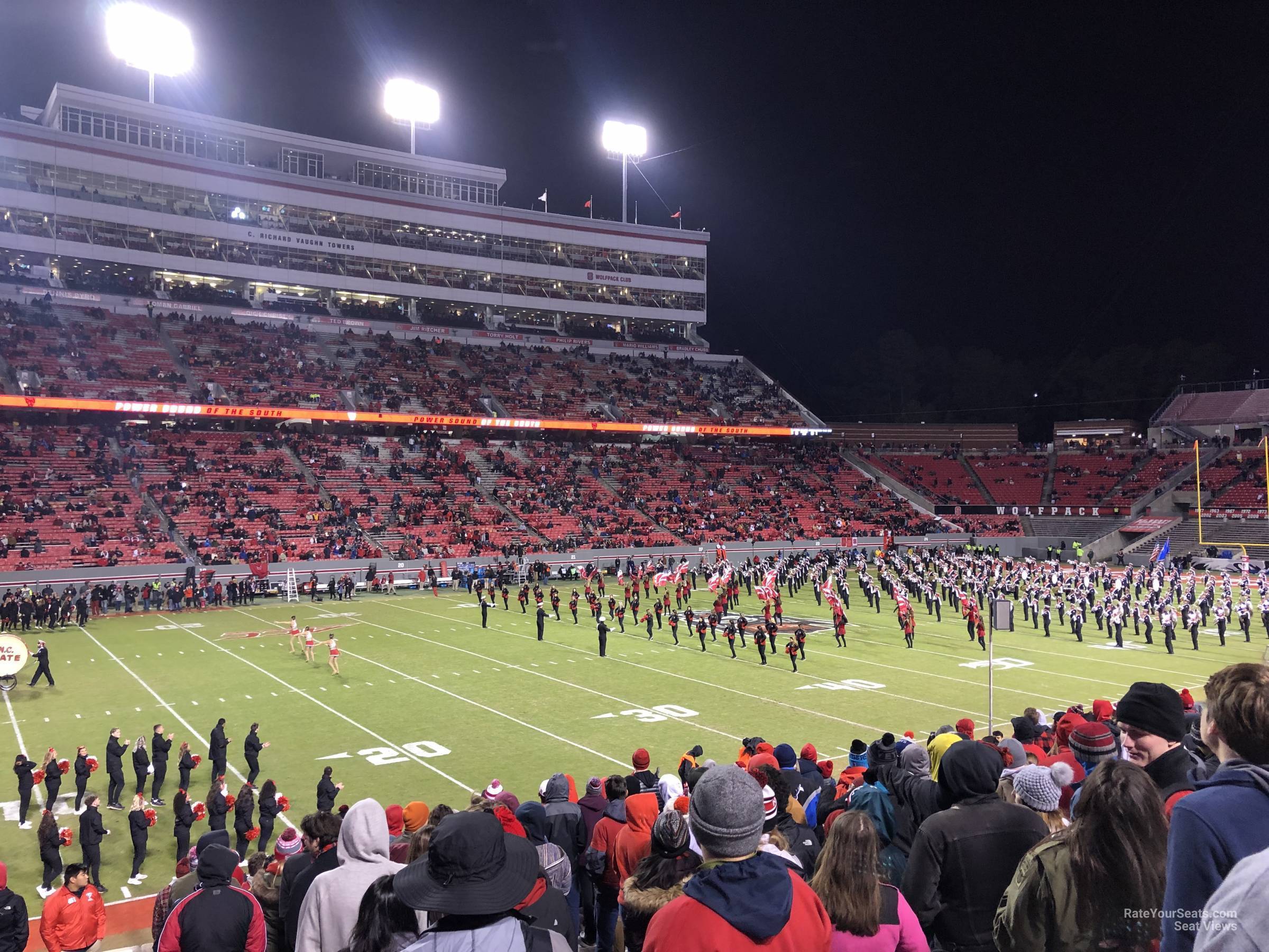 section 7, row u seat view  for football - carter-finley stadium