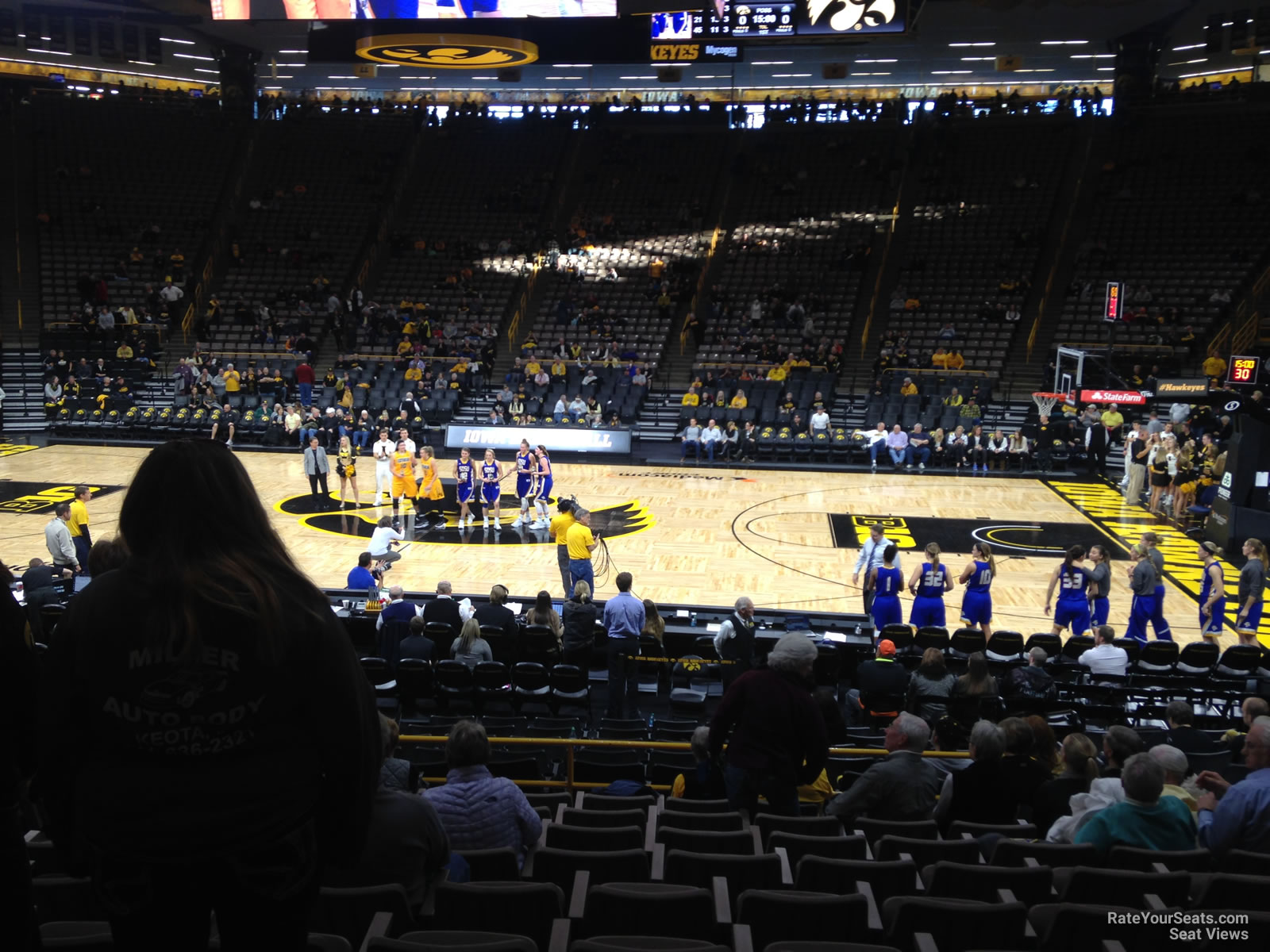 section b, row 15 seat view  - carver-hawkeye arena