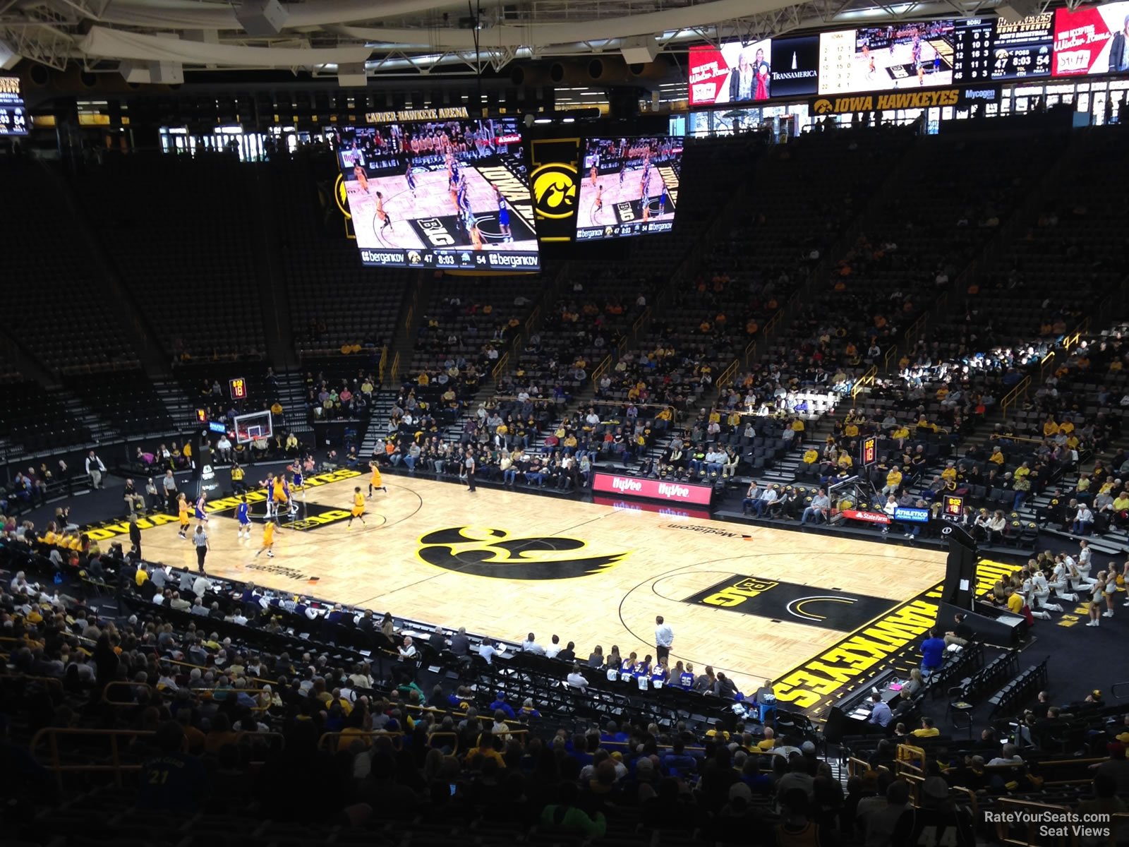 section d, row 36 seat view  - carver-hawkeye arena