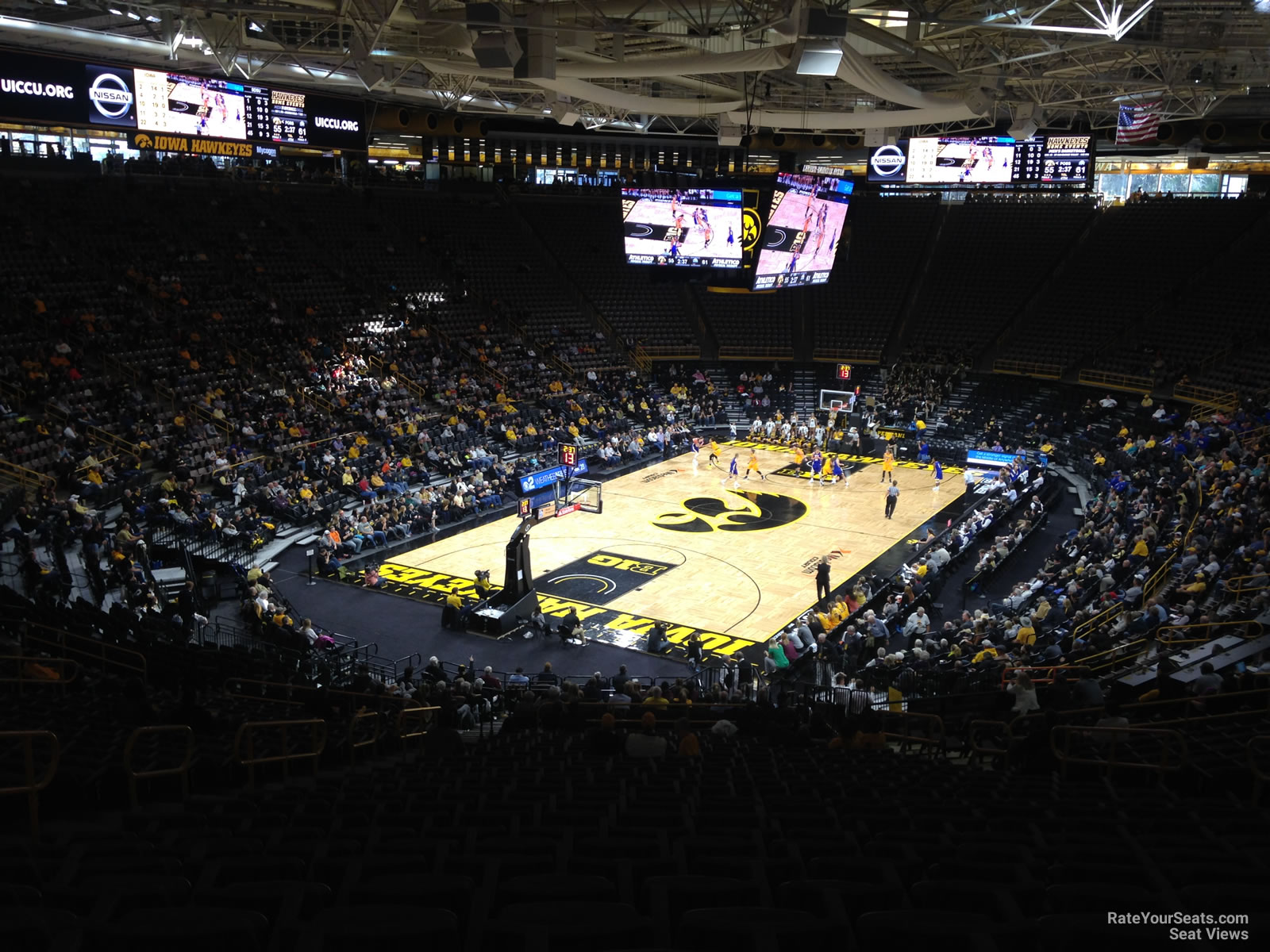 section ee, row 36 seat view  - carver-hawkeye arena