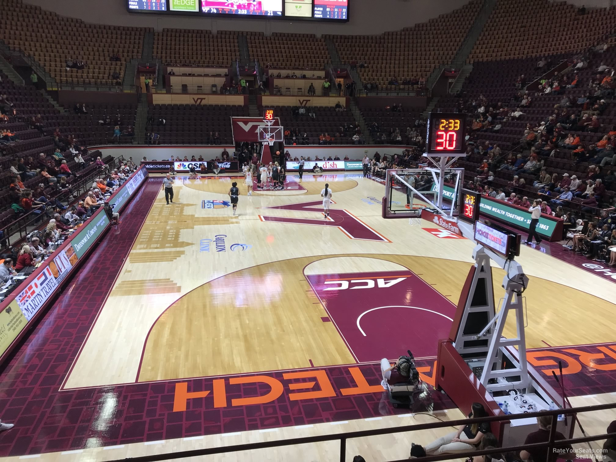 section 3, row h seat view  - cassell coliseum