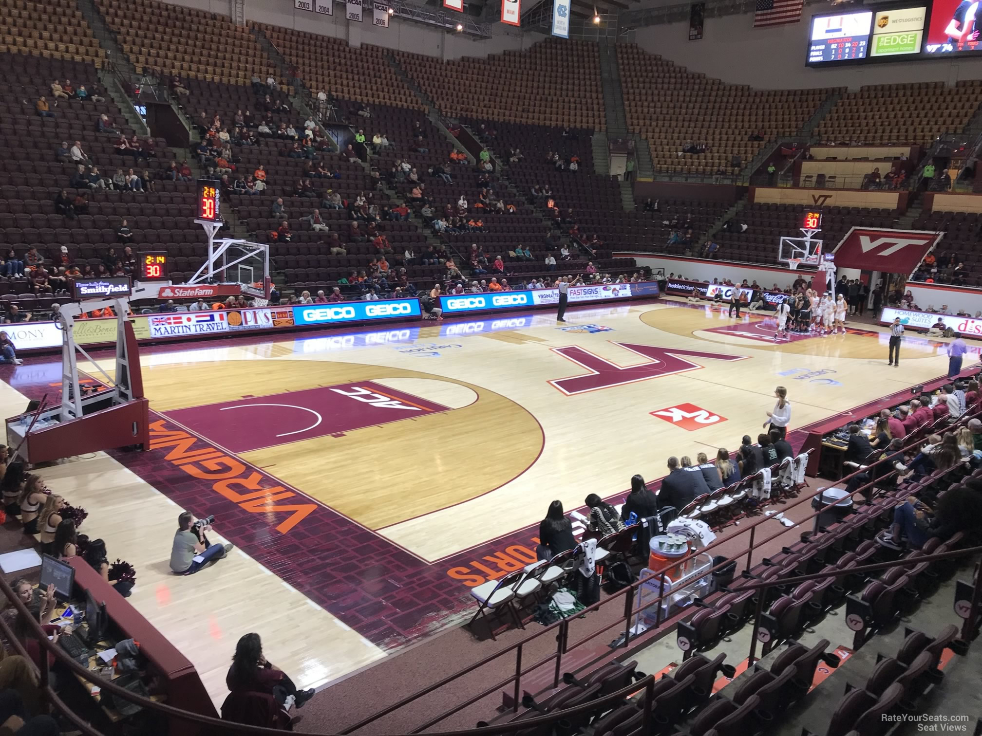 section 4, row h seat view  - cassell coliseum
