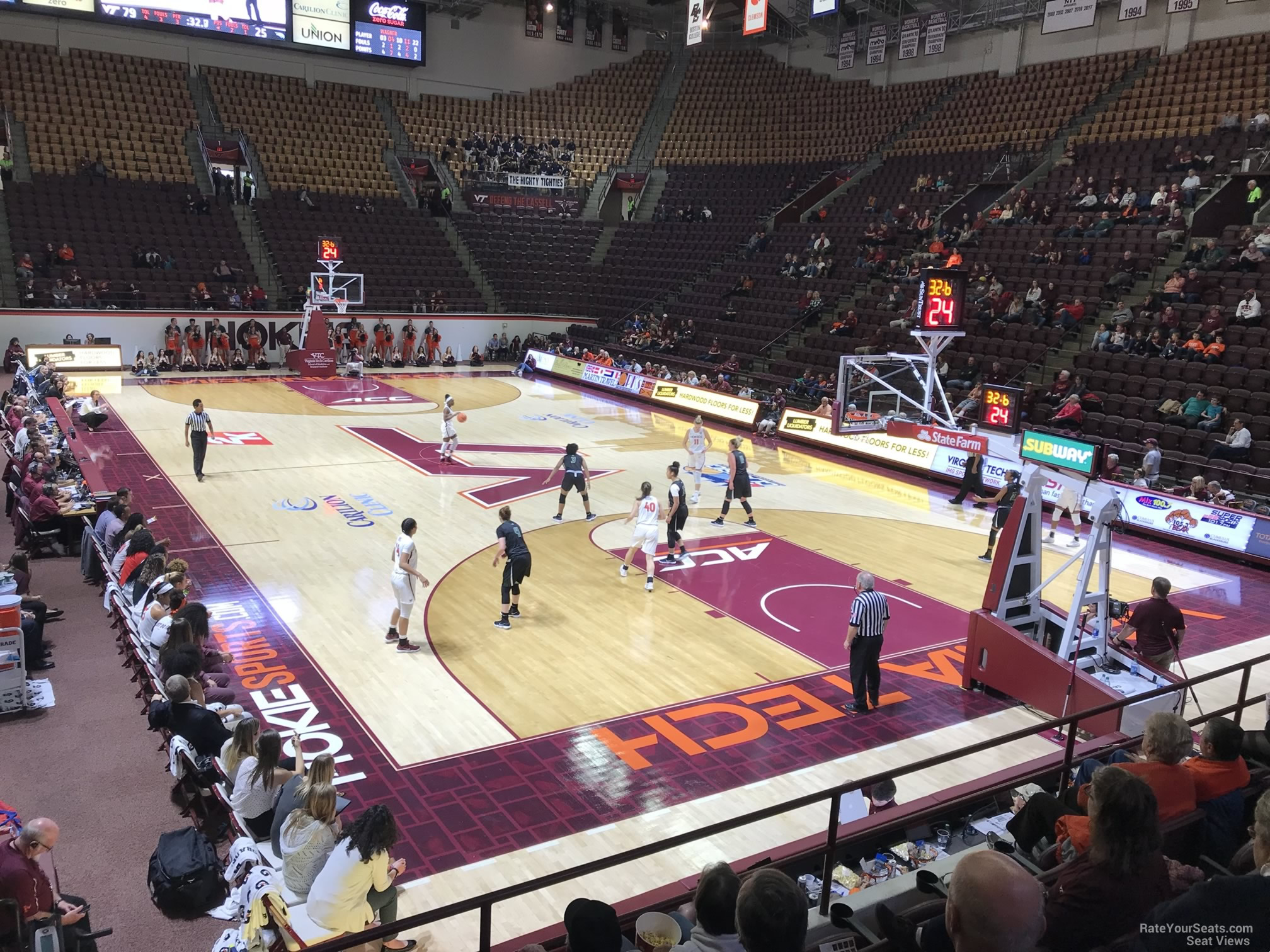 section 7, row h seat view  - cassell coliseum