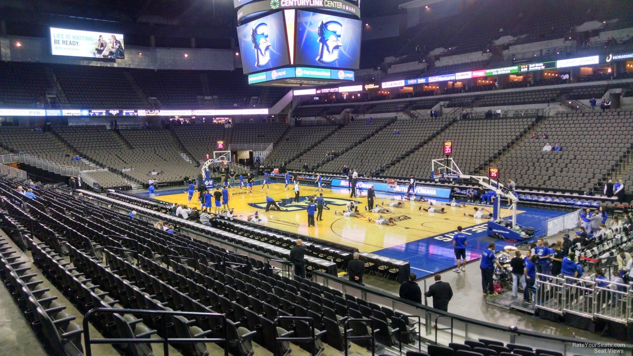 section 102, row 16 seat view  for basketball - chi health center omaha