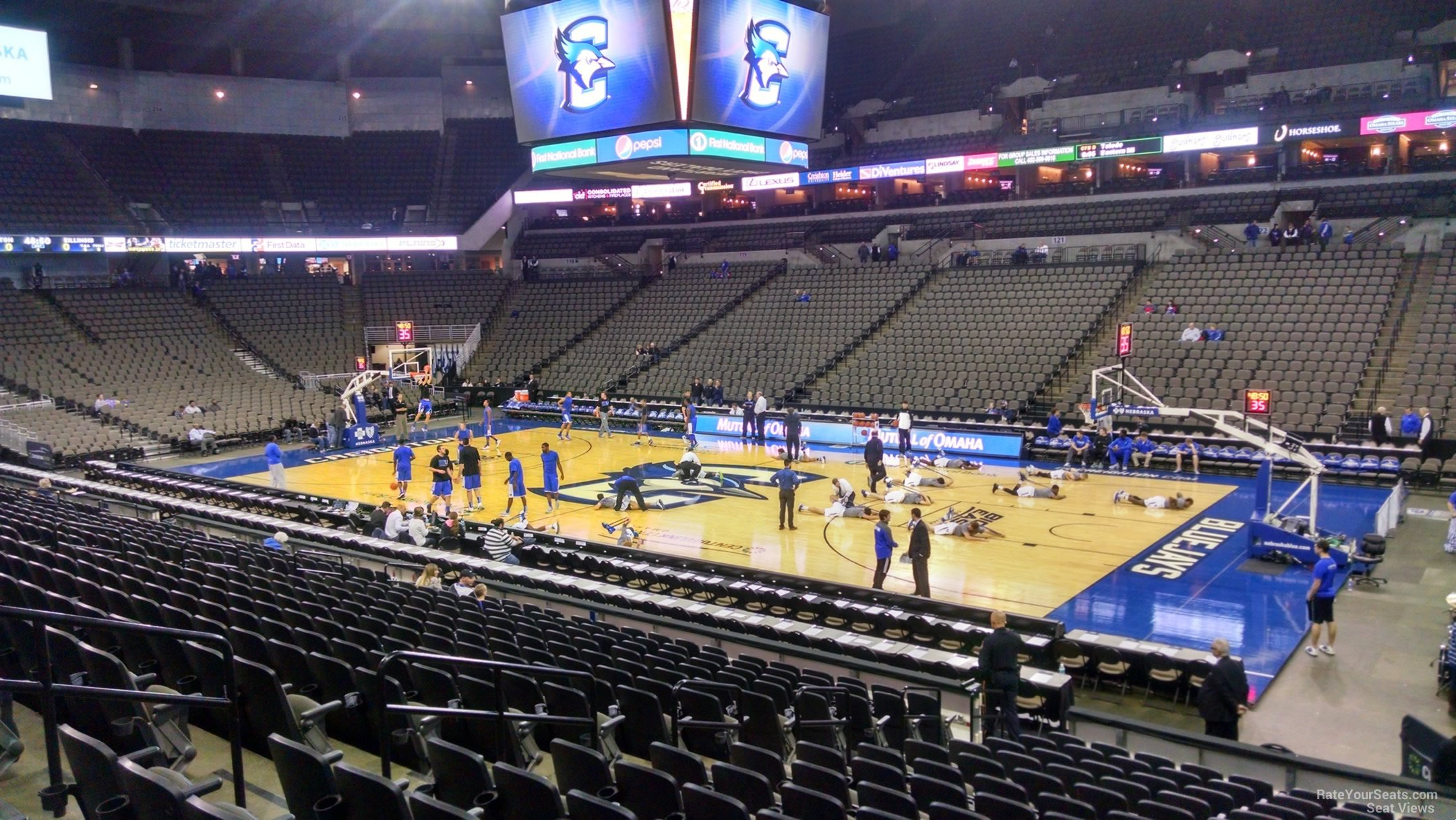 section 103, row 16 seat view  for basketball - chi health center omaha