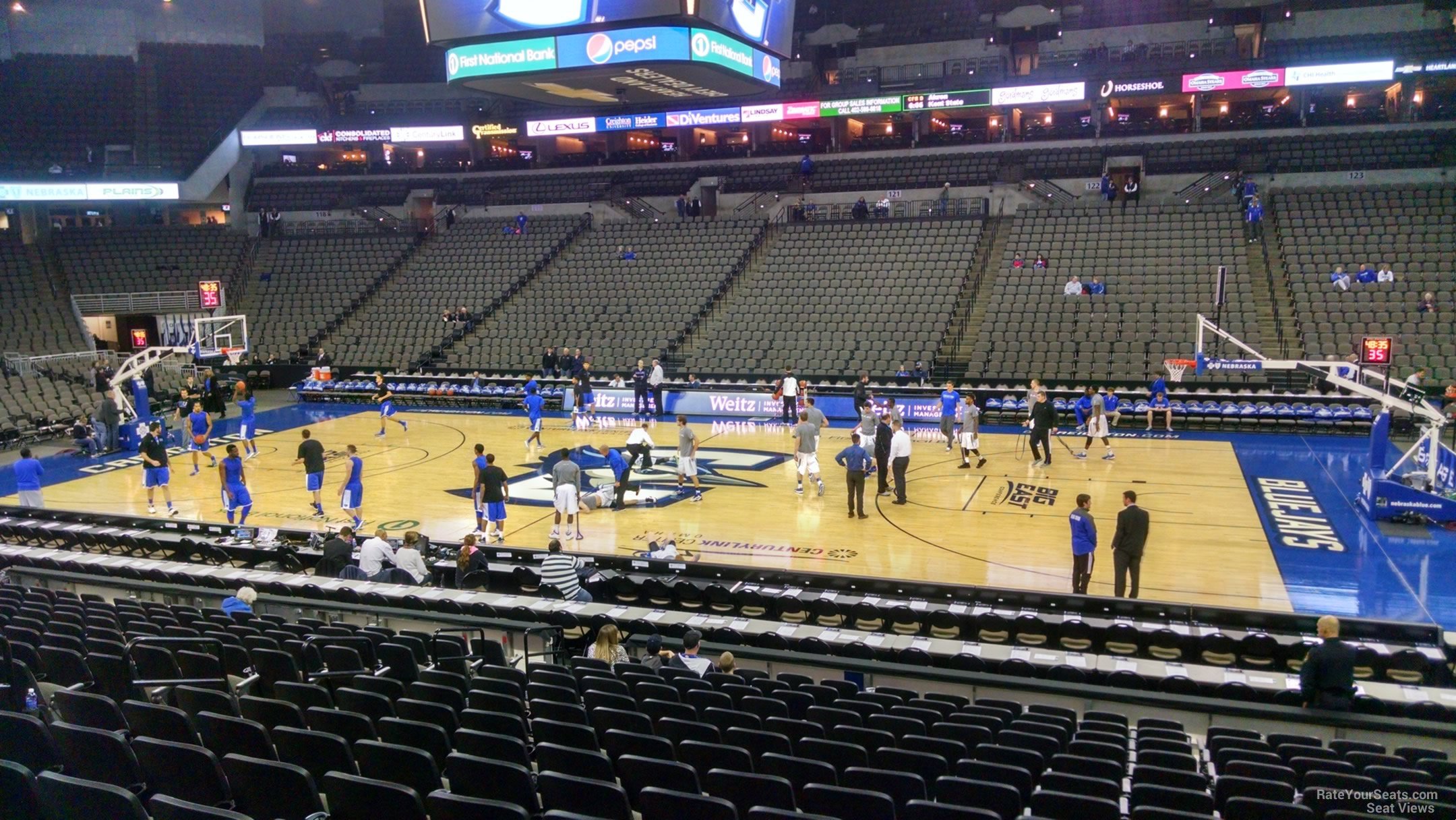 section 104, row 16 seat view  for basketball - chi health center omaha