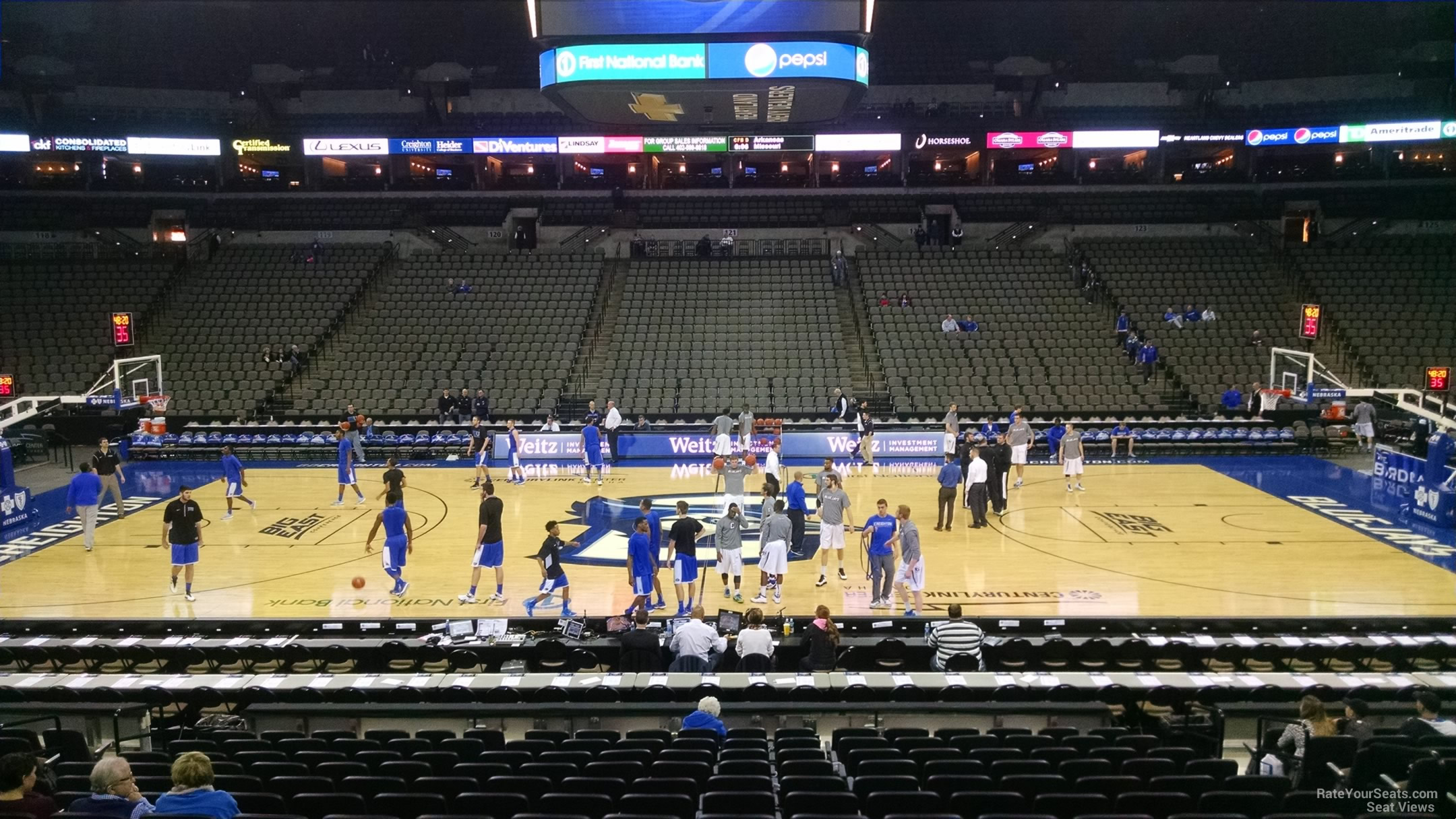 section 105, row 16 seat view  for basketball - chi health center omaha