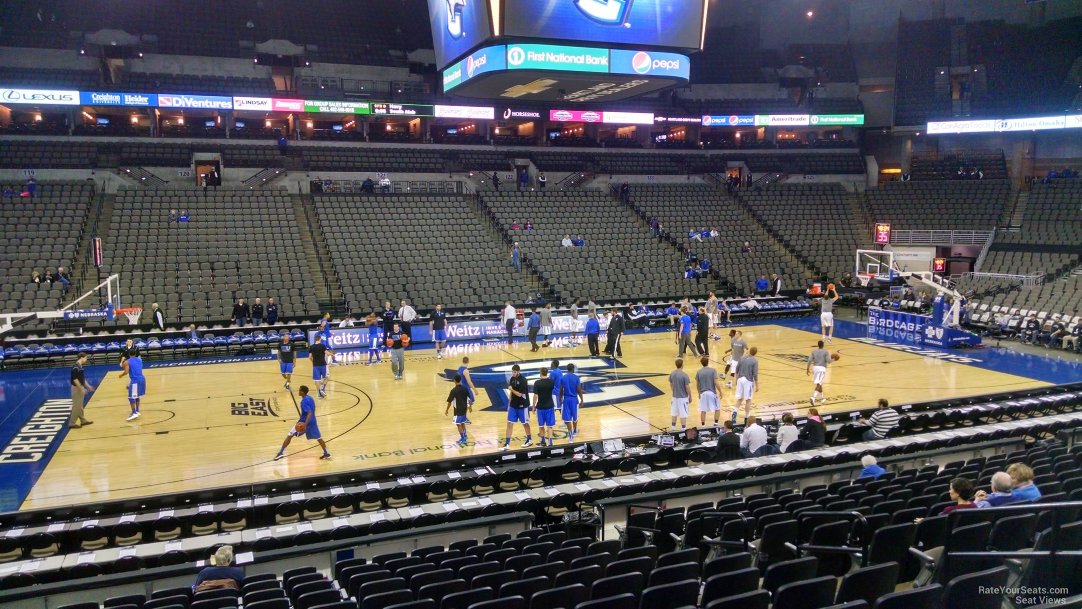 section 106, row 16 seat view  for basketball - chi health center omaha