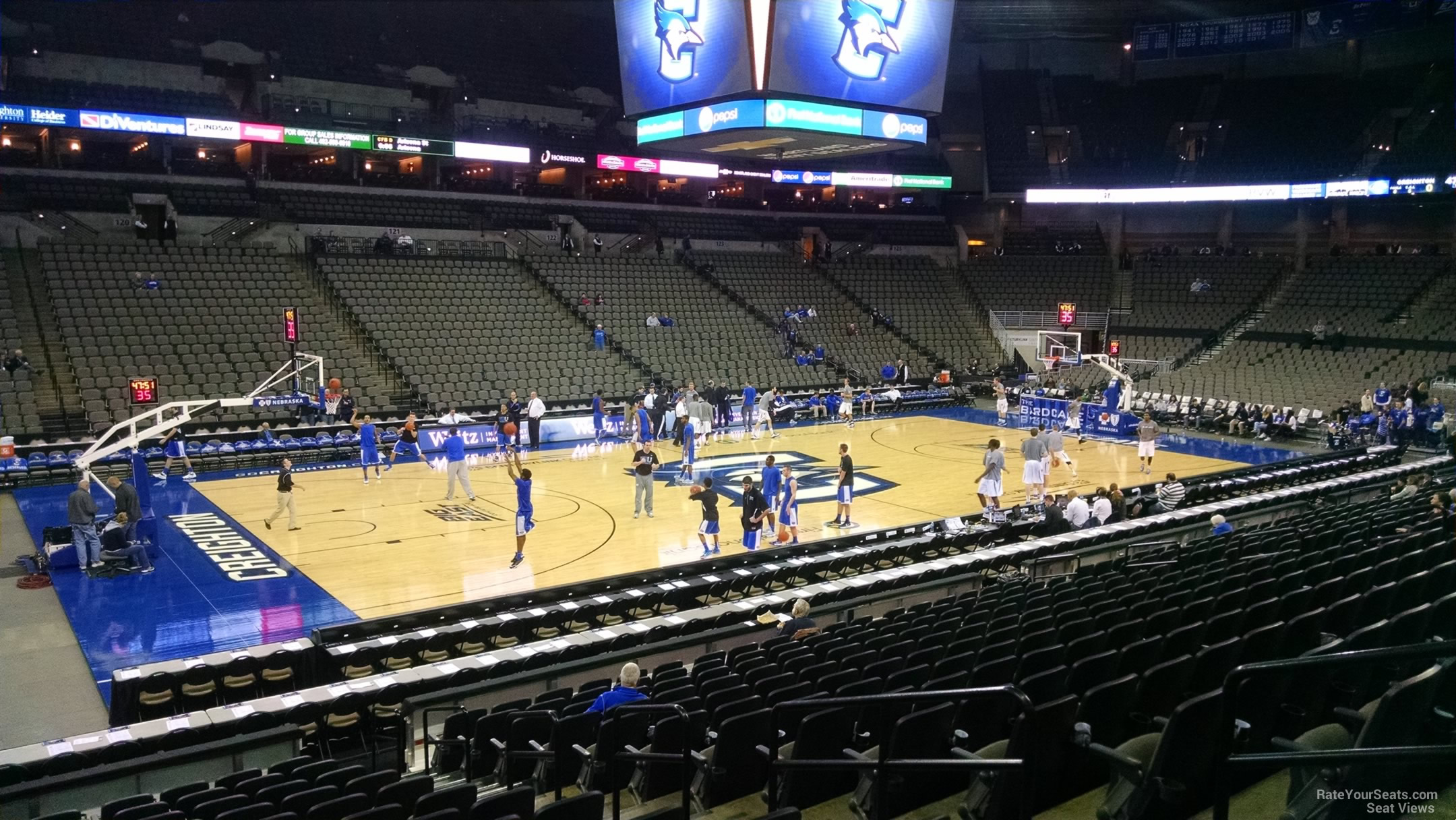 section 108, row 16 seat view  for basketball - chi health center omaha