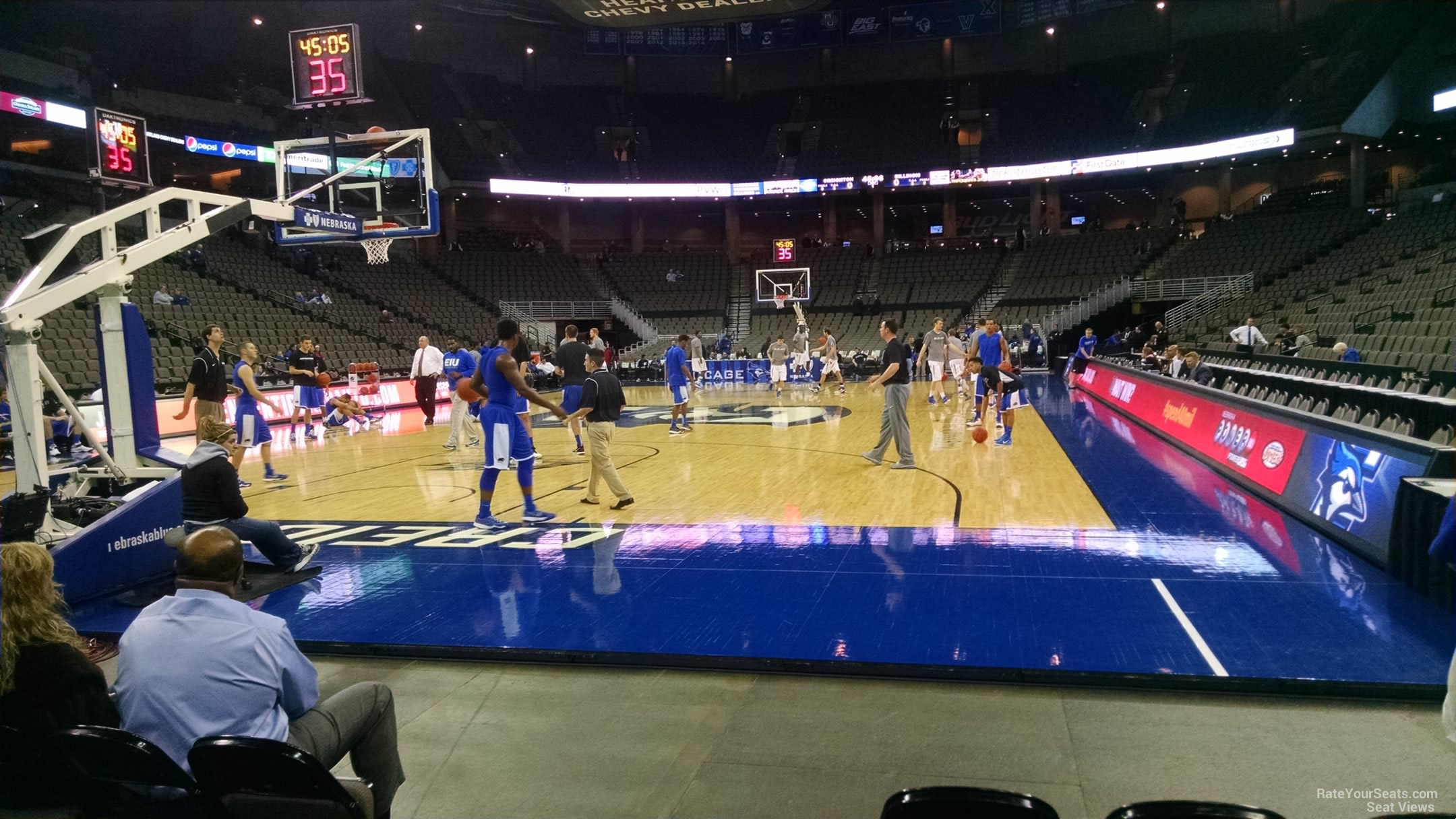 section 113, row d seat view  for basketball - chi health center omaha