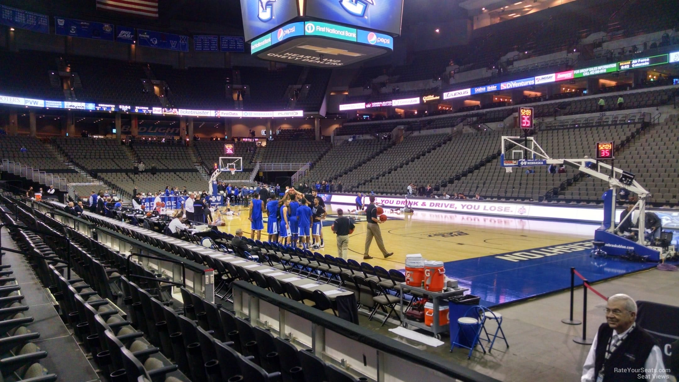 section 118, row 6 seat view  for basketball - chi health center omaha