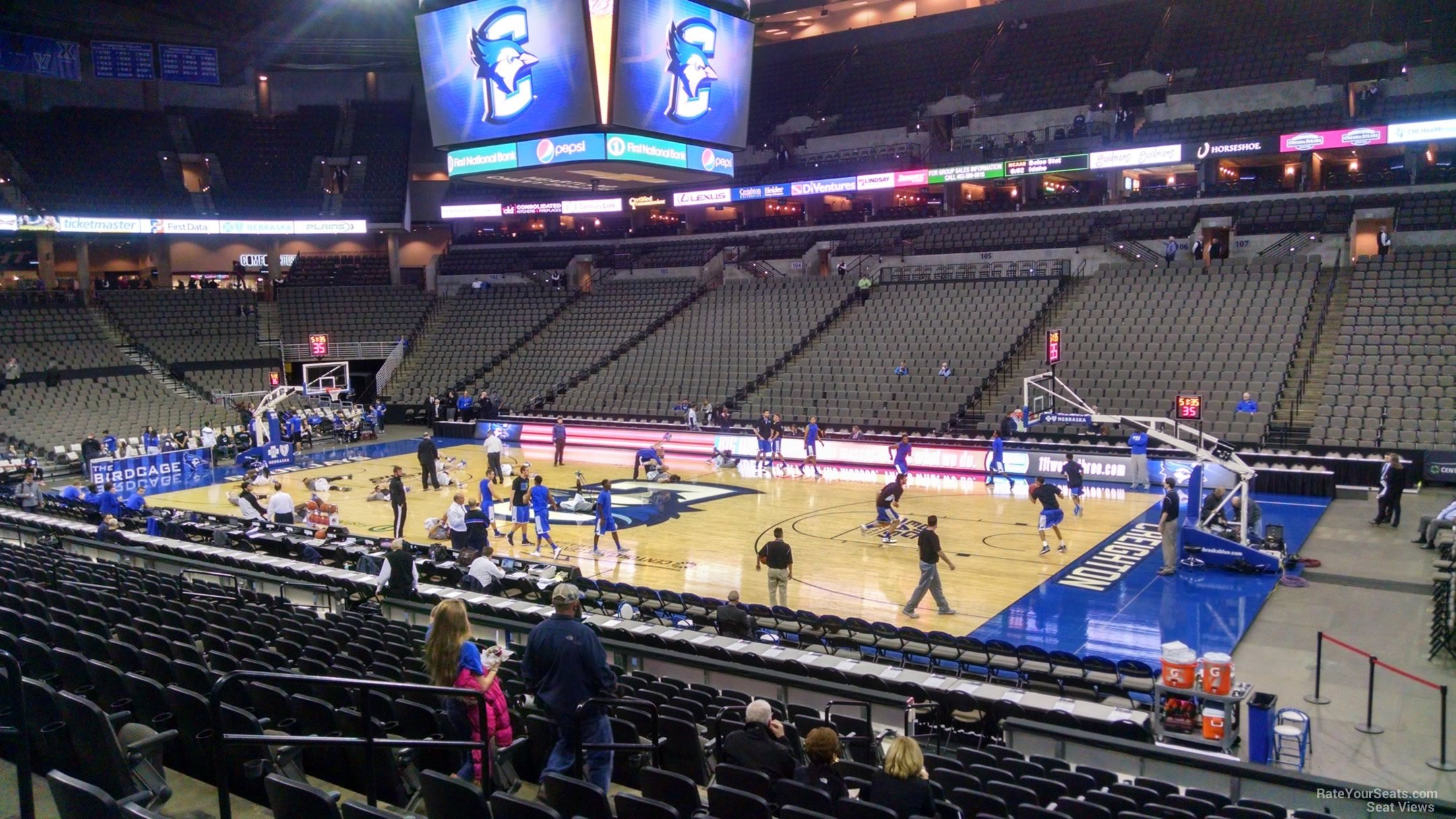 section 119, row 15 seat view  for basketball - chi health center omaha