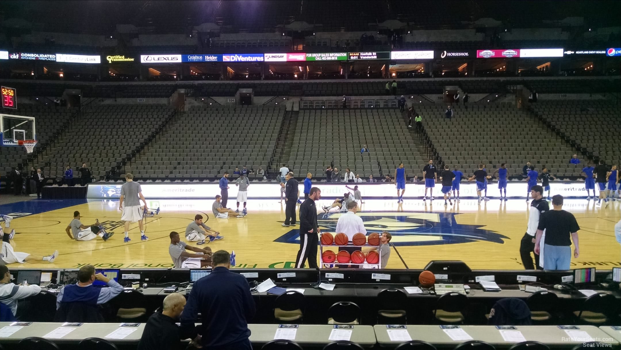 section 121, row 6 seat view  for basketball - chi health center omaha
