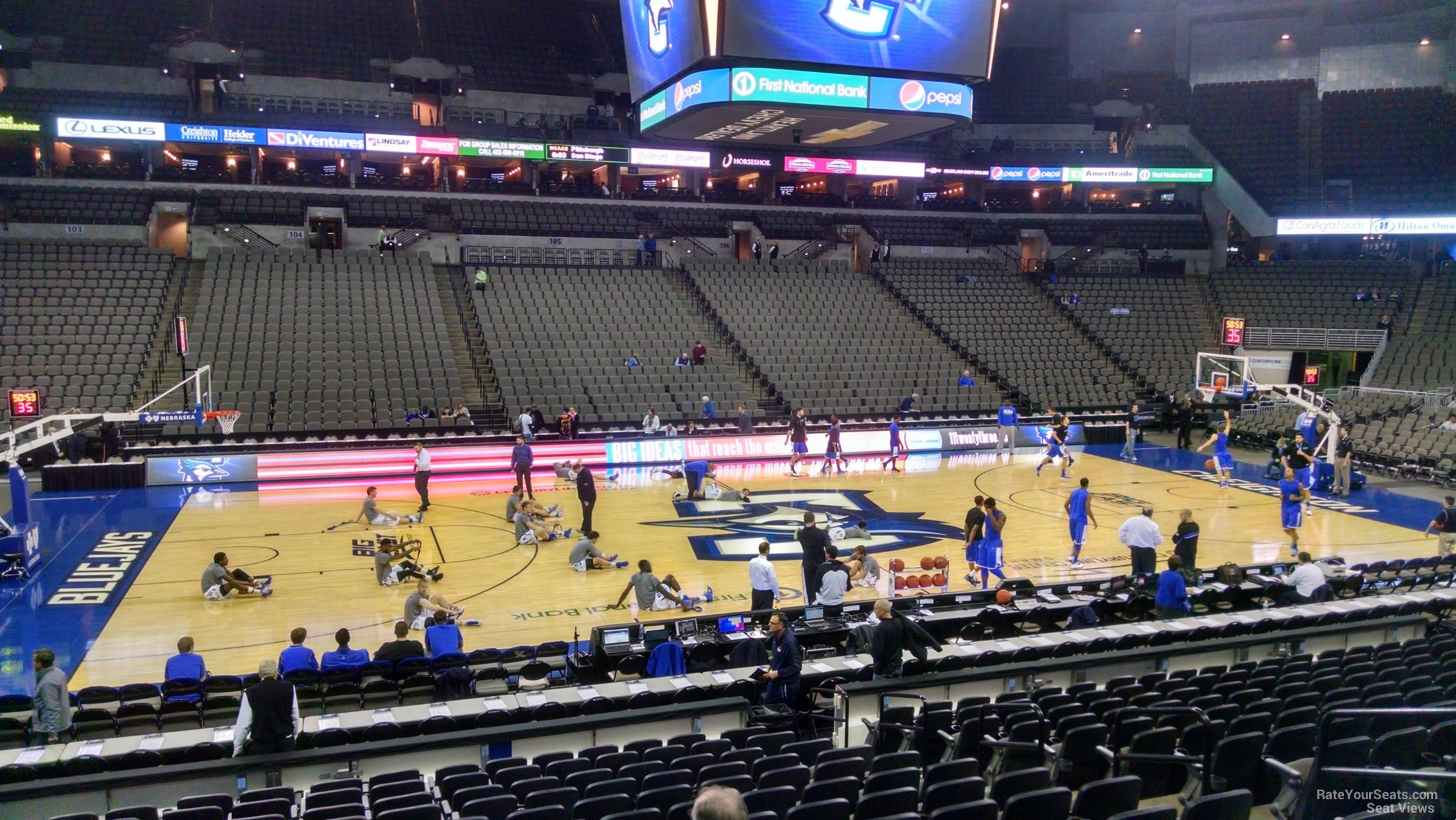 section 122, row 15 seat view  for basketball - chi health center omaha