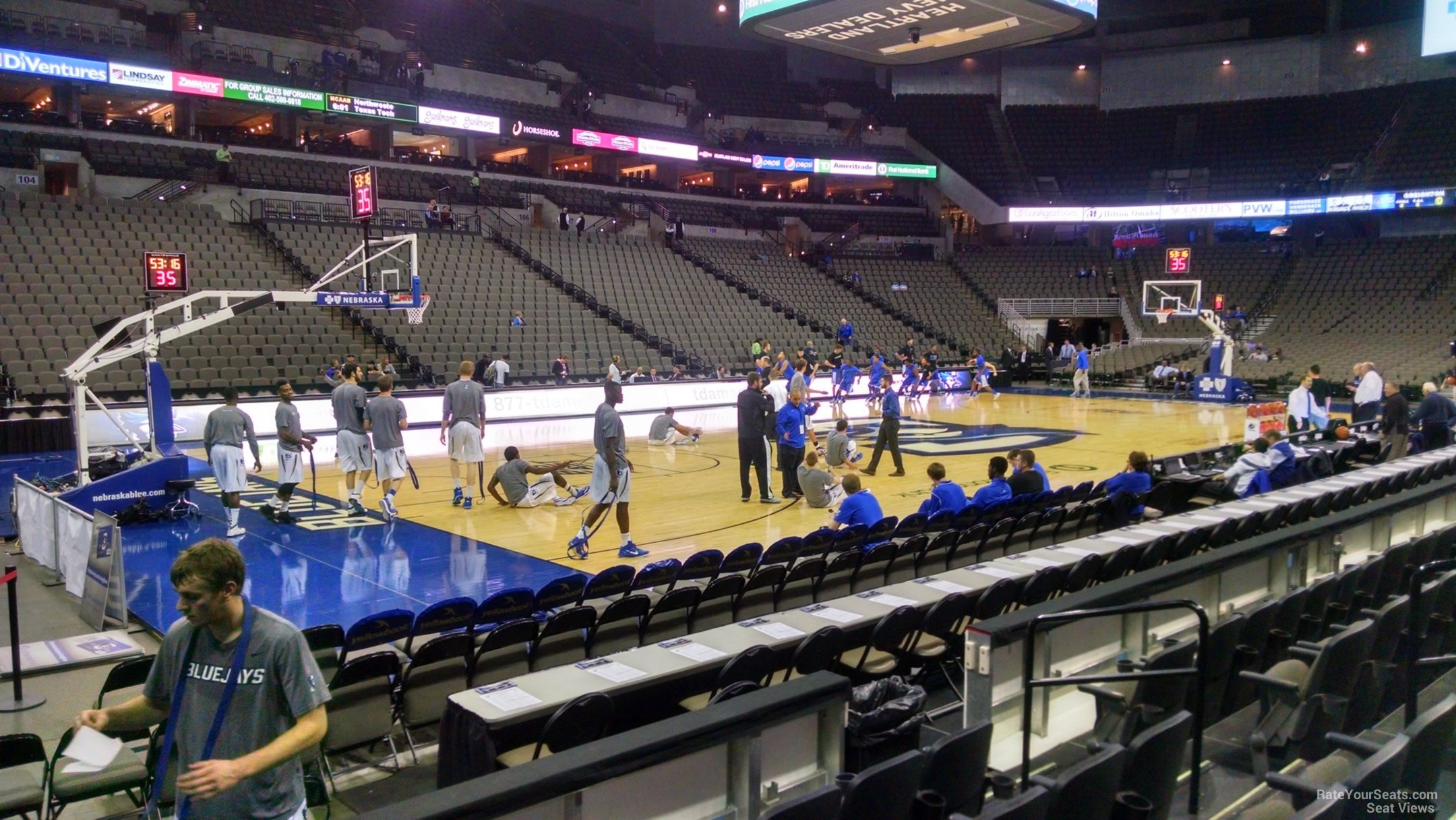 section 123, row 6 seat view  for basketball - chi health center omaha