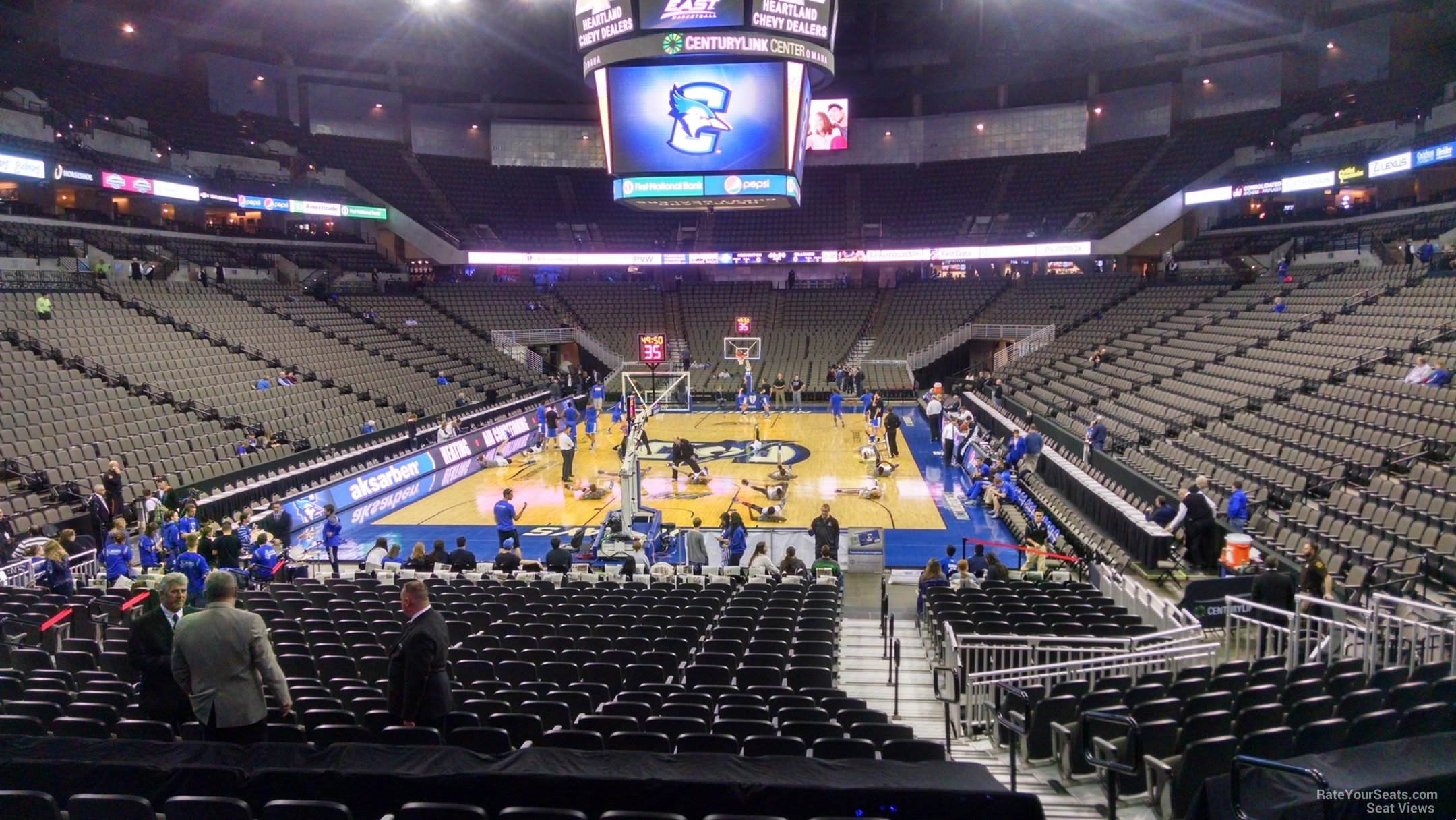 section 128, row 16 seat view  for basketball - chi health center omaha