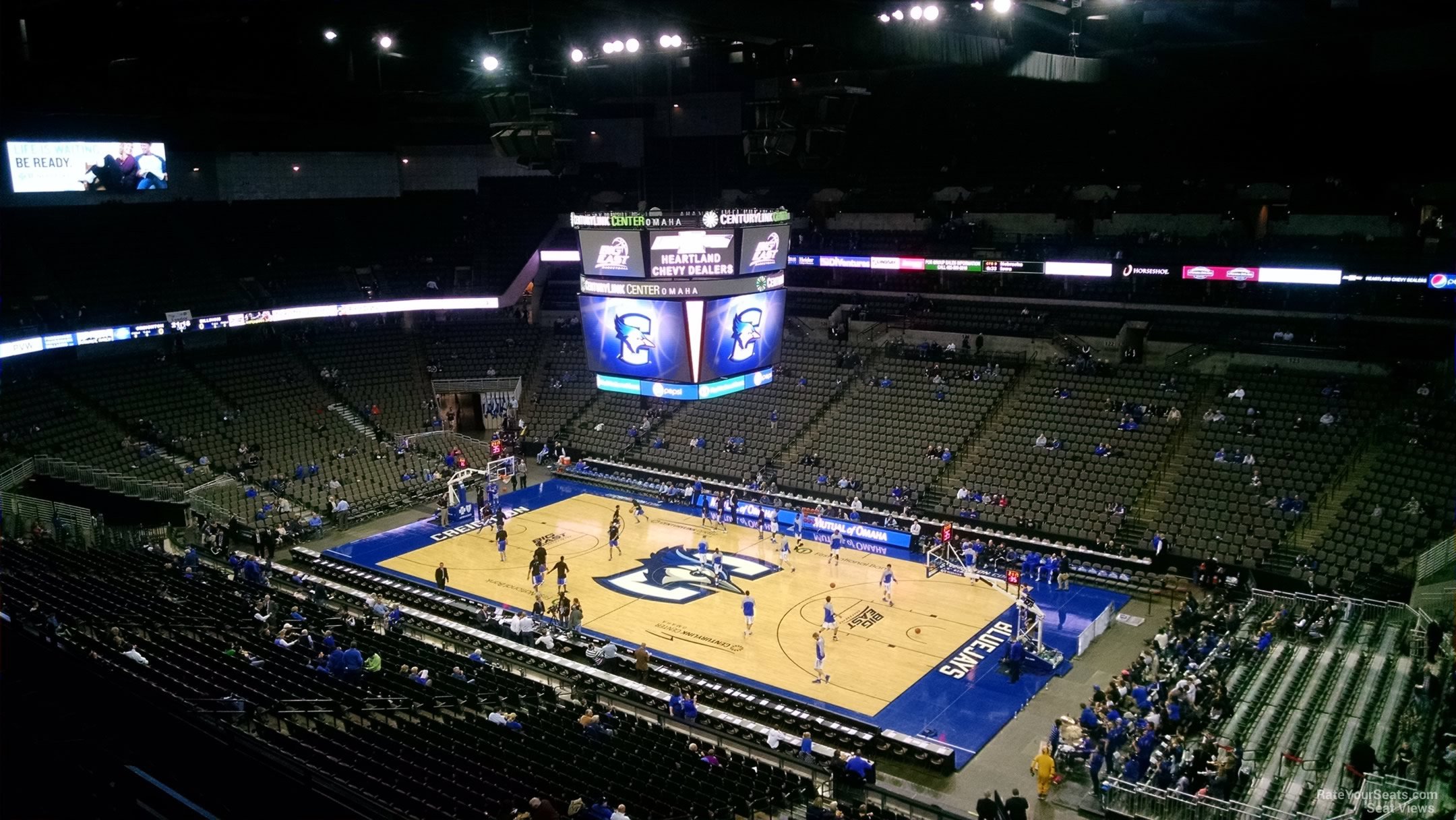 section 202, row f seat view  for basketball - chi health center omaha