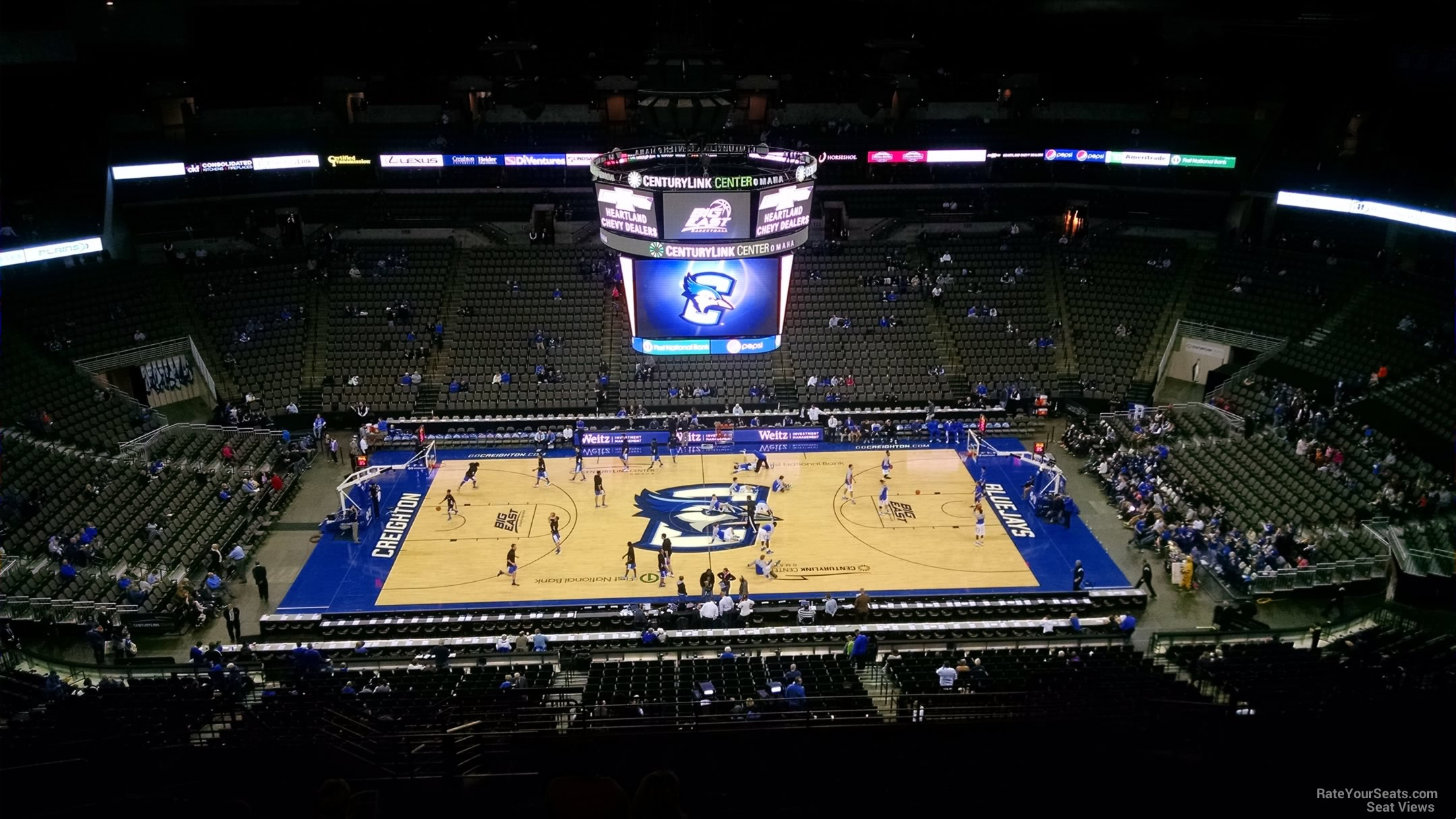 section 205, row m seat view  for basketball - chi health center omaha