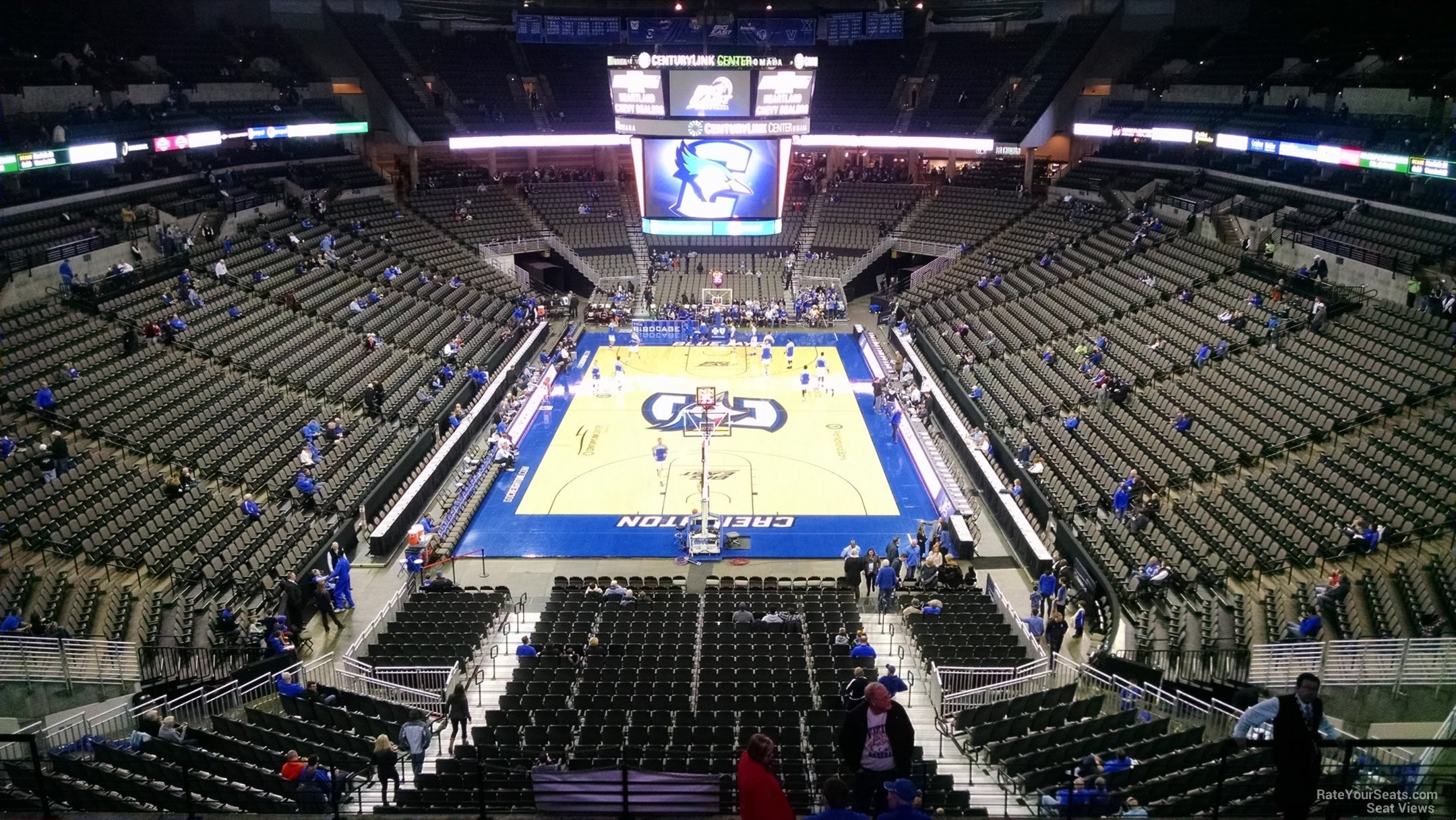 section 213, row l seat view  for basketball - chi health center omaha