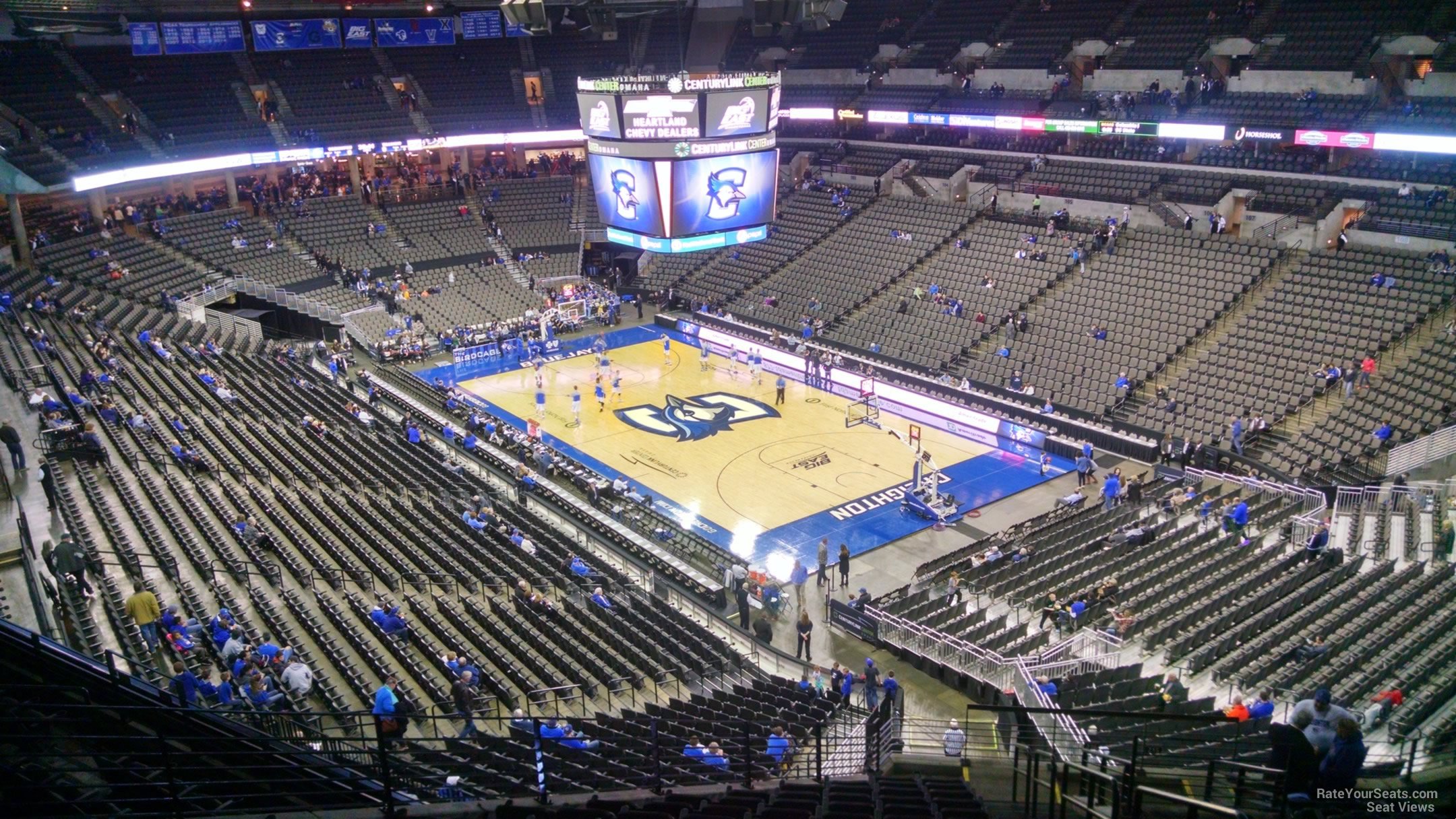 section 216, row s seat view  for basketball - chi health center omaha