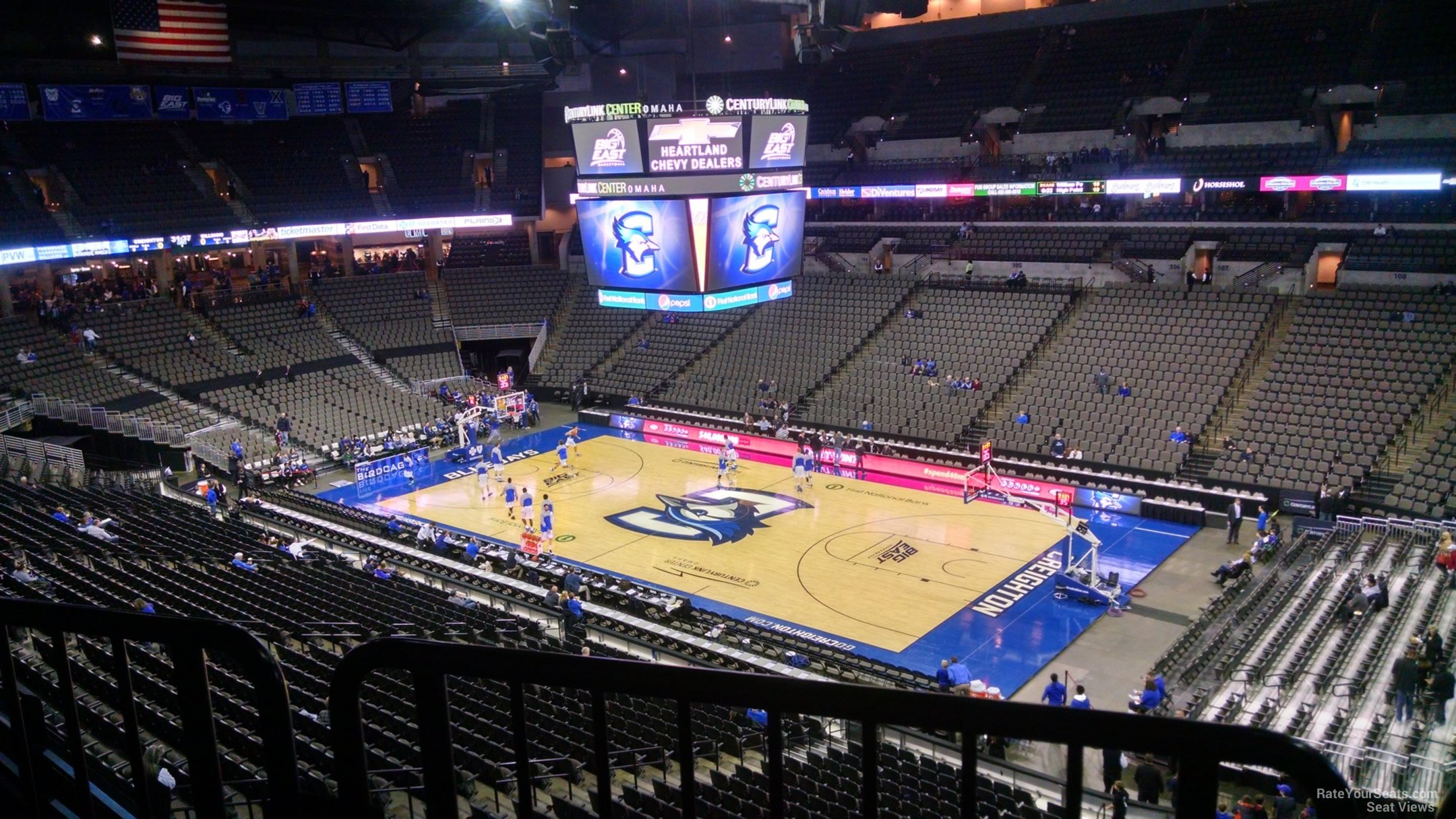 section 218, row c seat view  for basketball - chi health center omaha